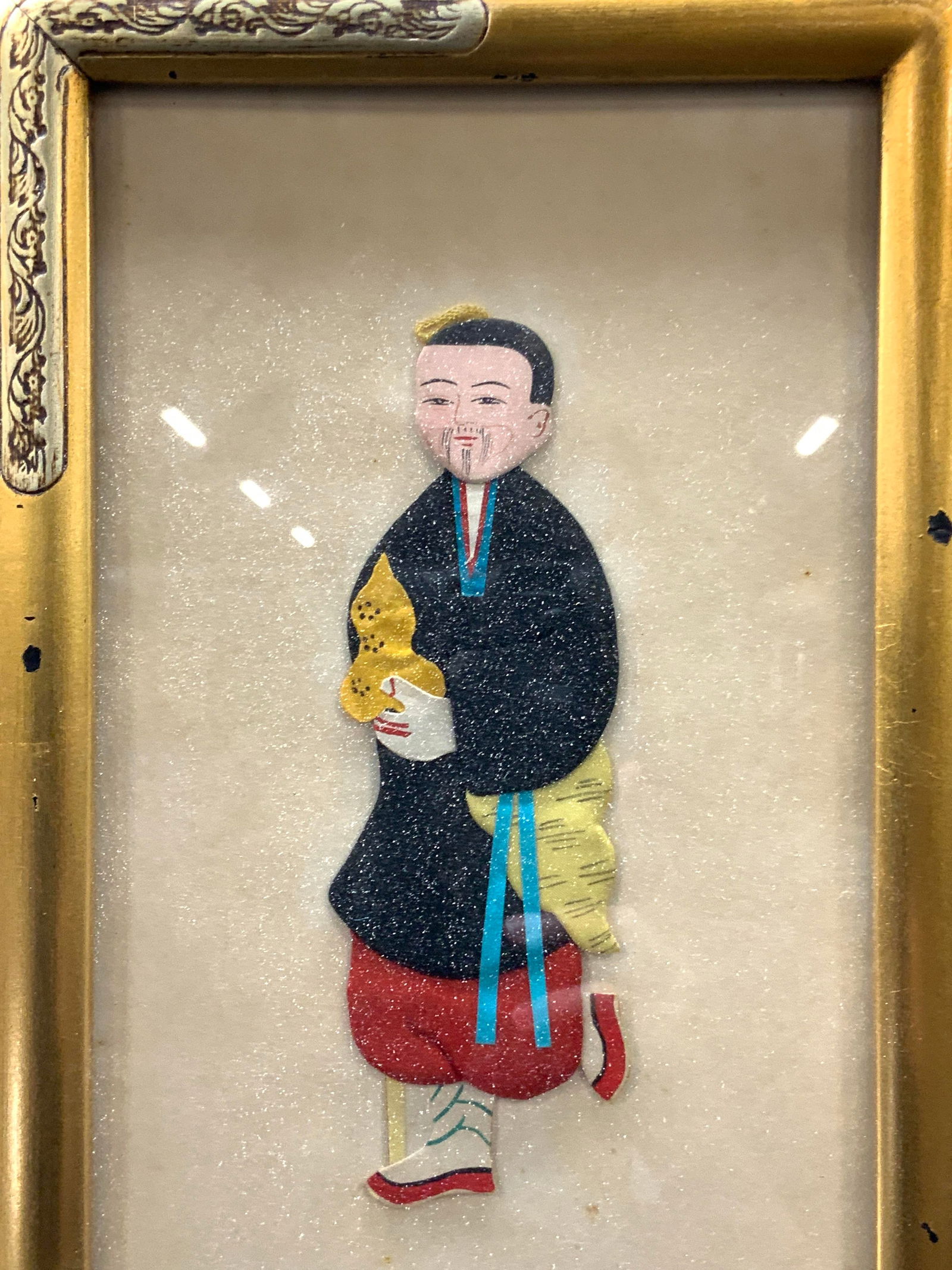 Hand Crafted & Painted Asian Silk Figures, Framed (1 of 9)