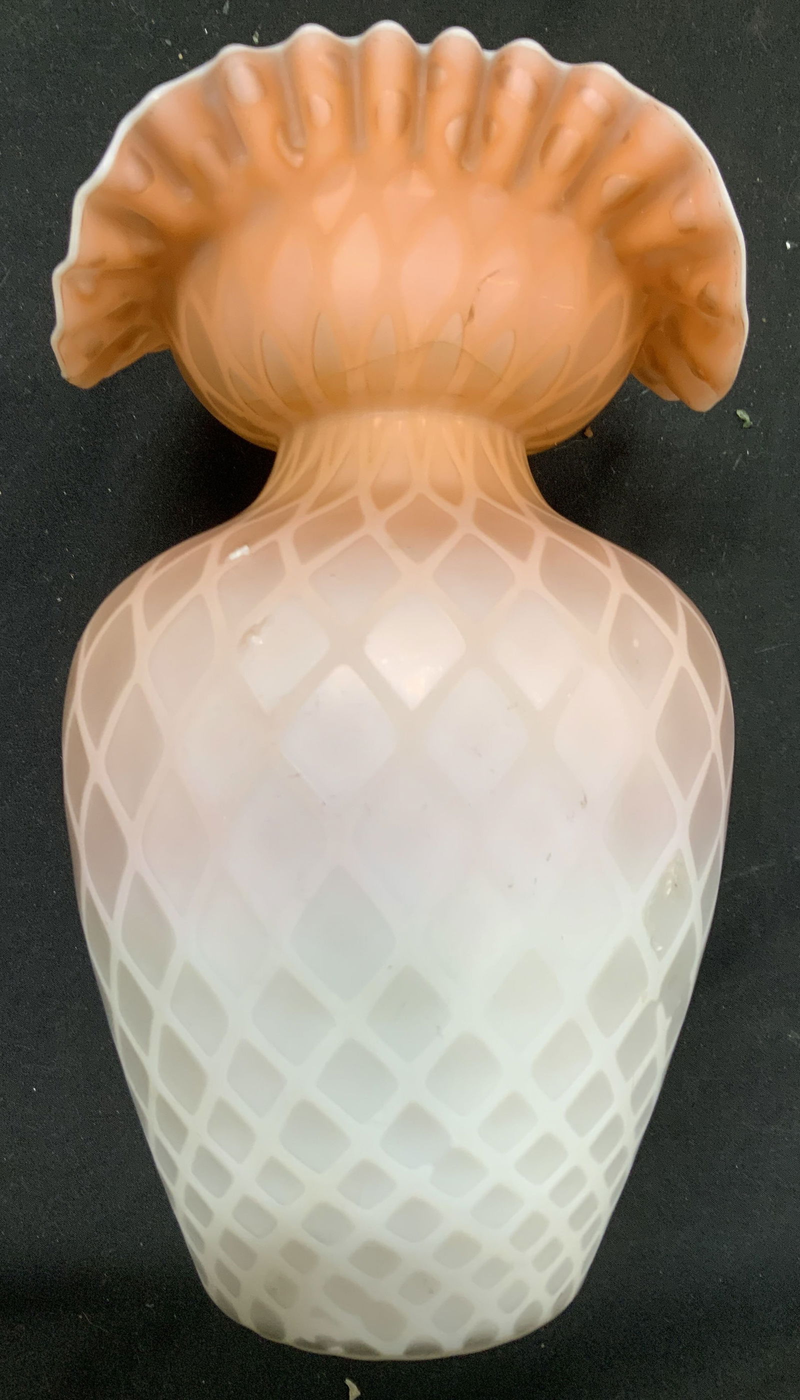 Opalescent Antique Satin MOP Glass Vase , 19thC (1 of 7)