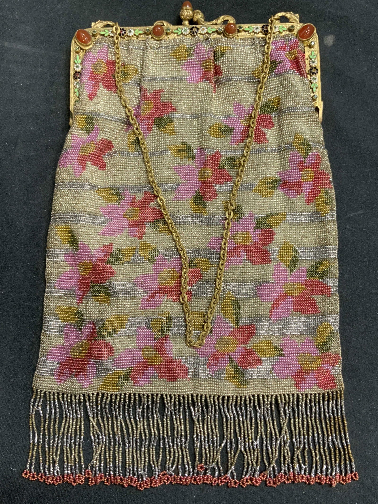 Vintage Floral Beaded Mesh Handbag (1 of 7)