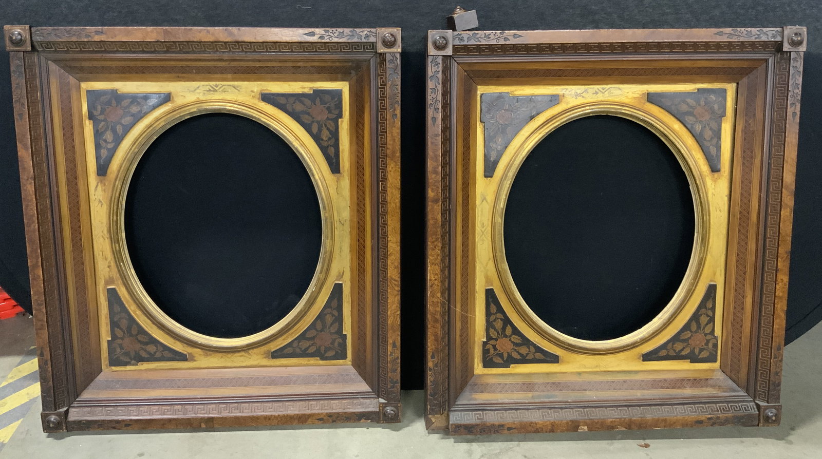 Pair Antique Hand Painted Portrait Frames (1 of 12)