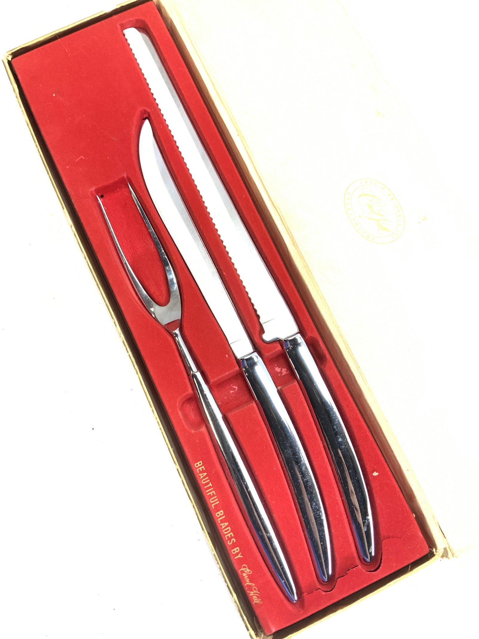 Carvel Hall 3 Pc Stainless Carving Set, Org Box (1 of 7)