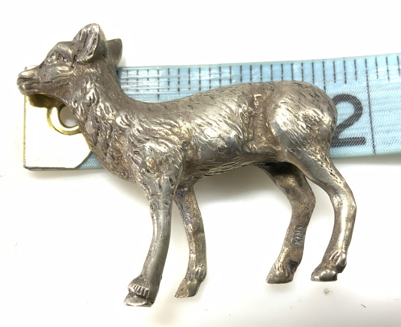 . 800 Silver Lamb Figurine w Silver Hallmark (1 of 7)
