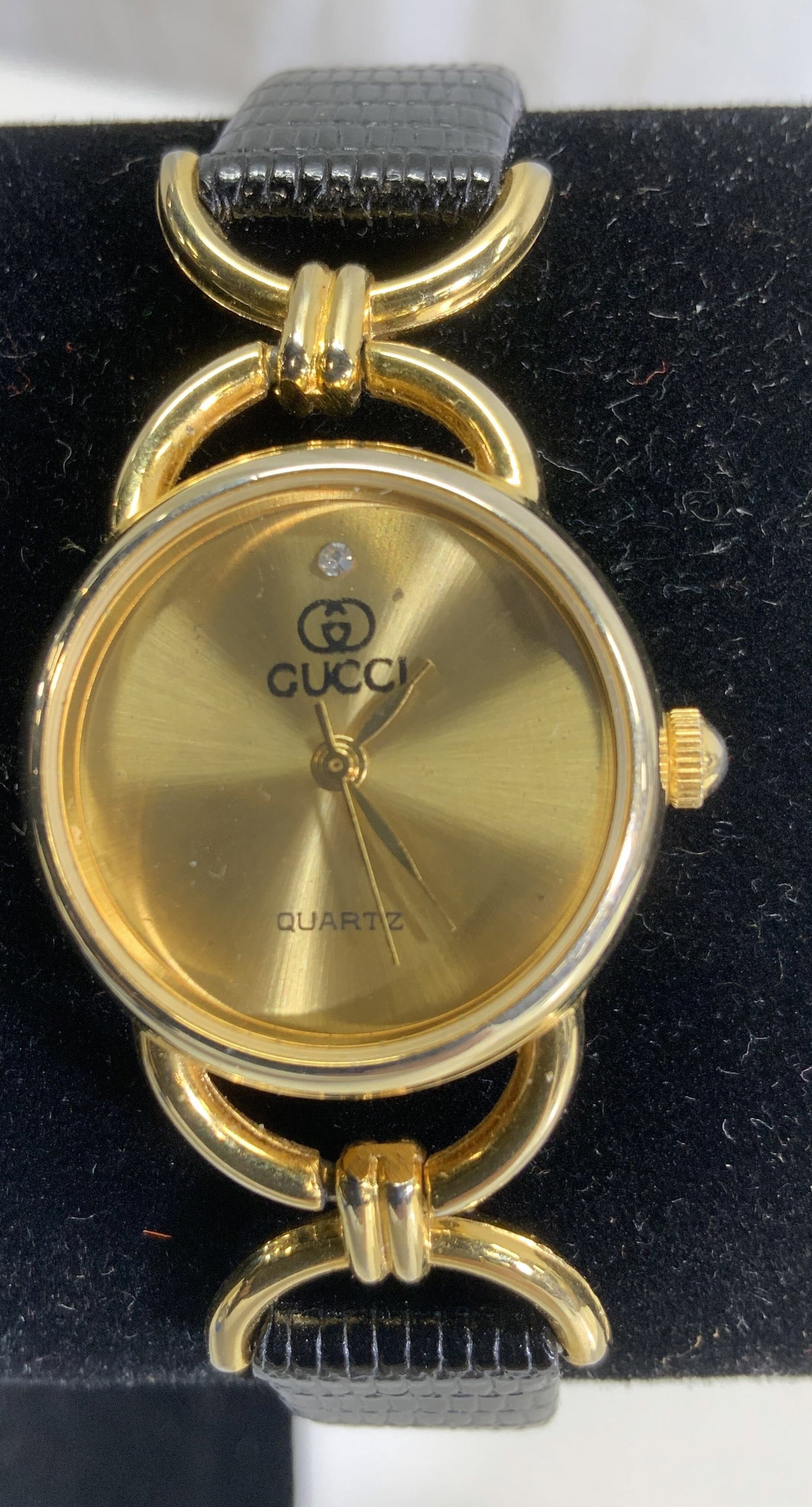 GUCCI Style Quartz Watch w Leather Band, Italy (1 of 7)