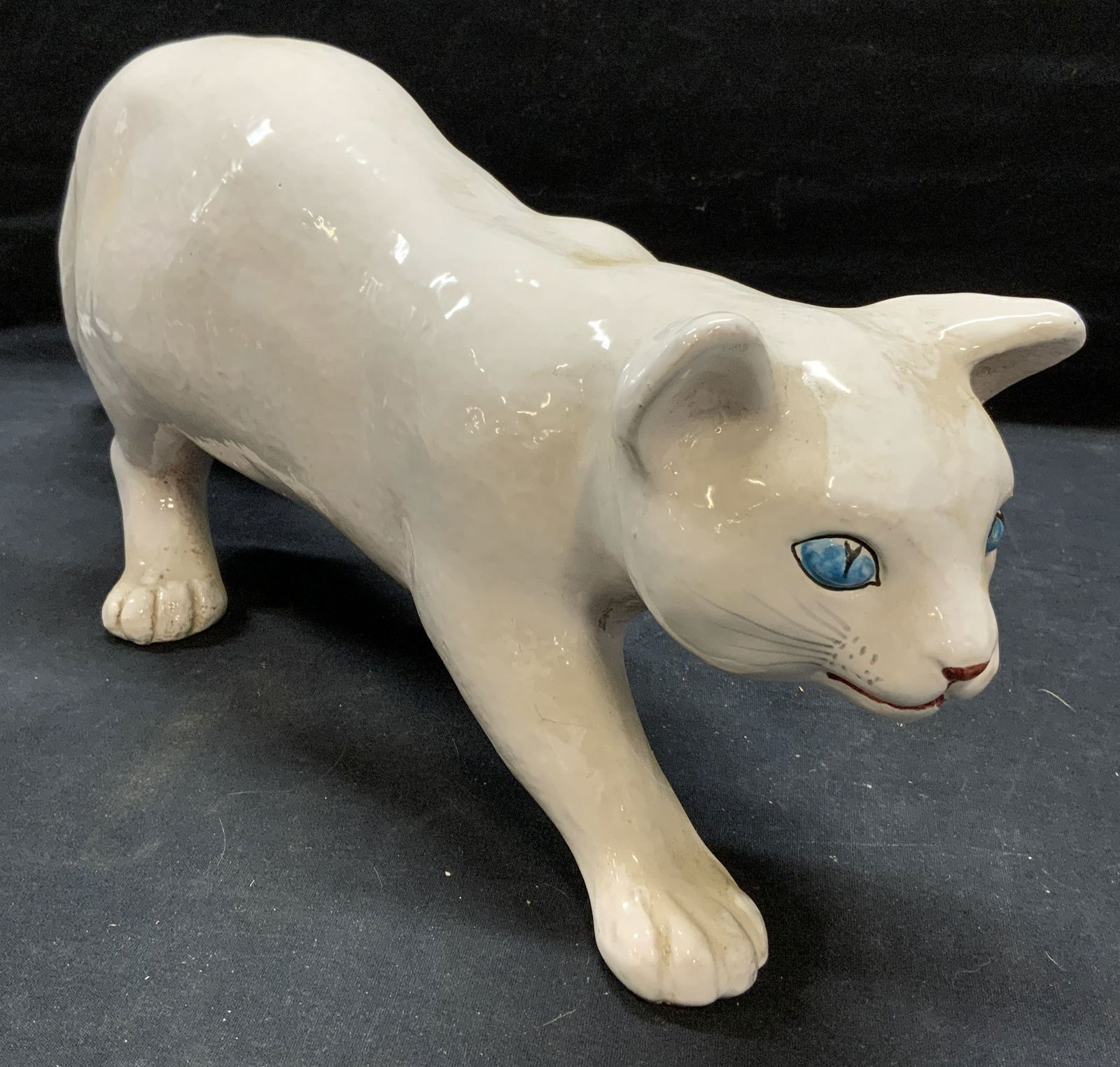 XL Ceramic White Cat Figural (1 of 7)