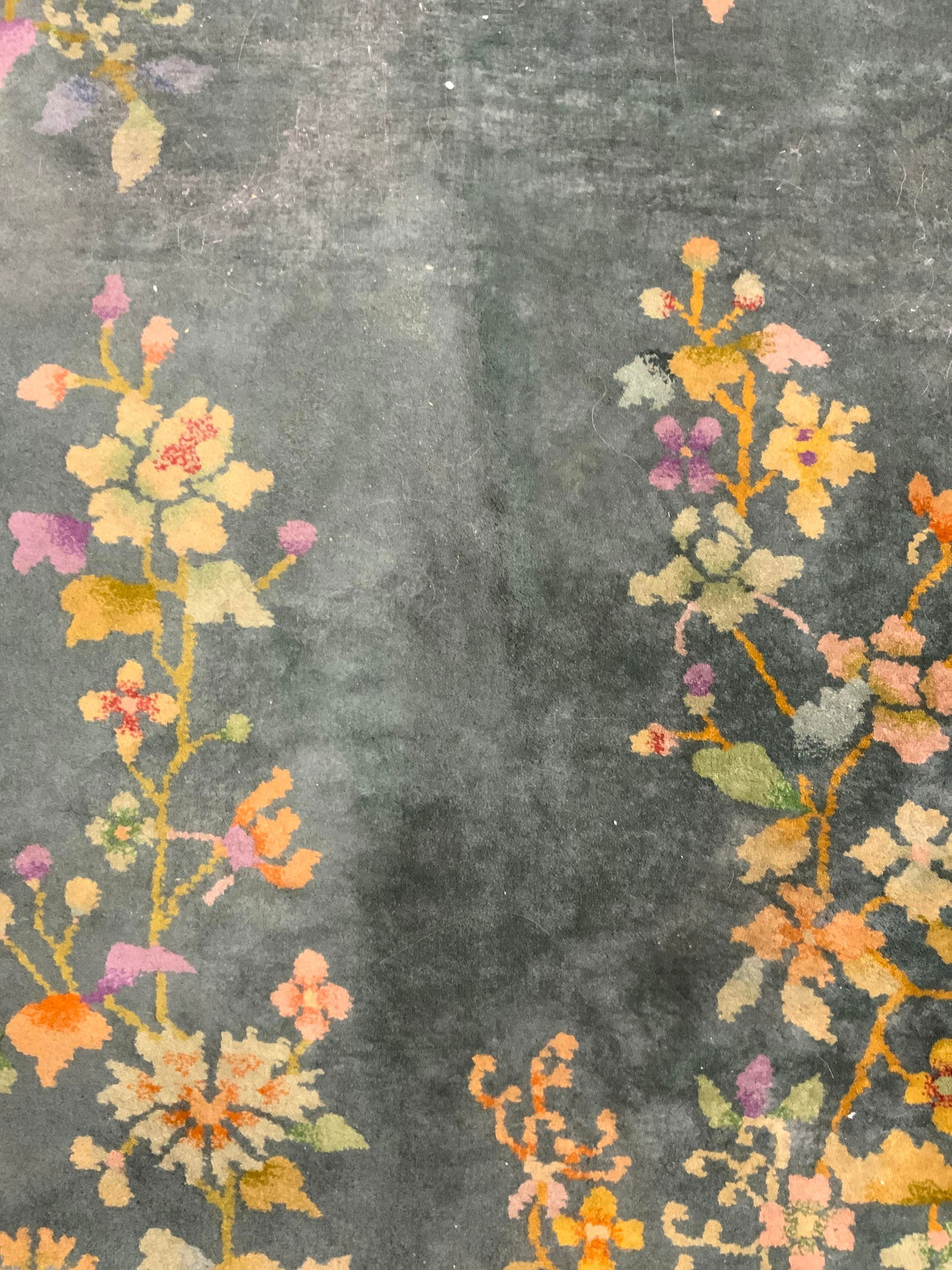 Vintage Handmade Chinese Art Deco Wool Pile Rug (1 of 6)