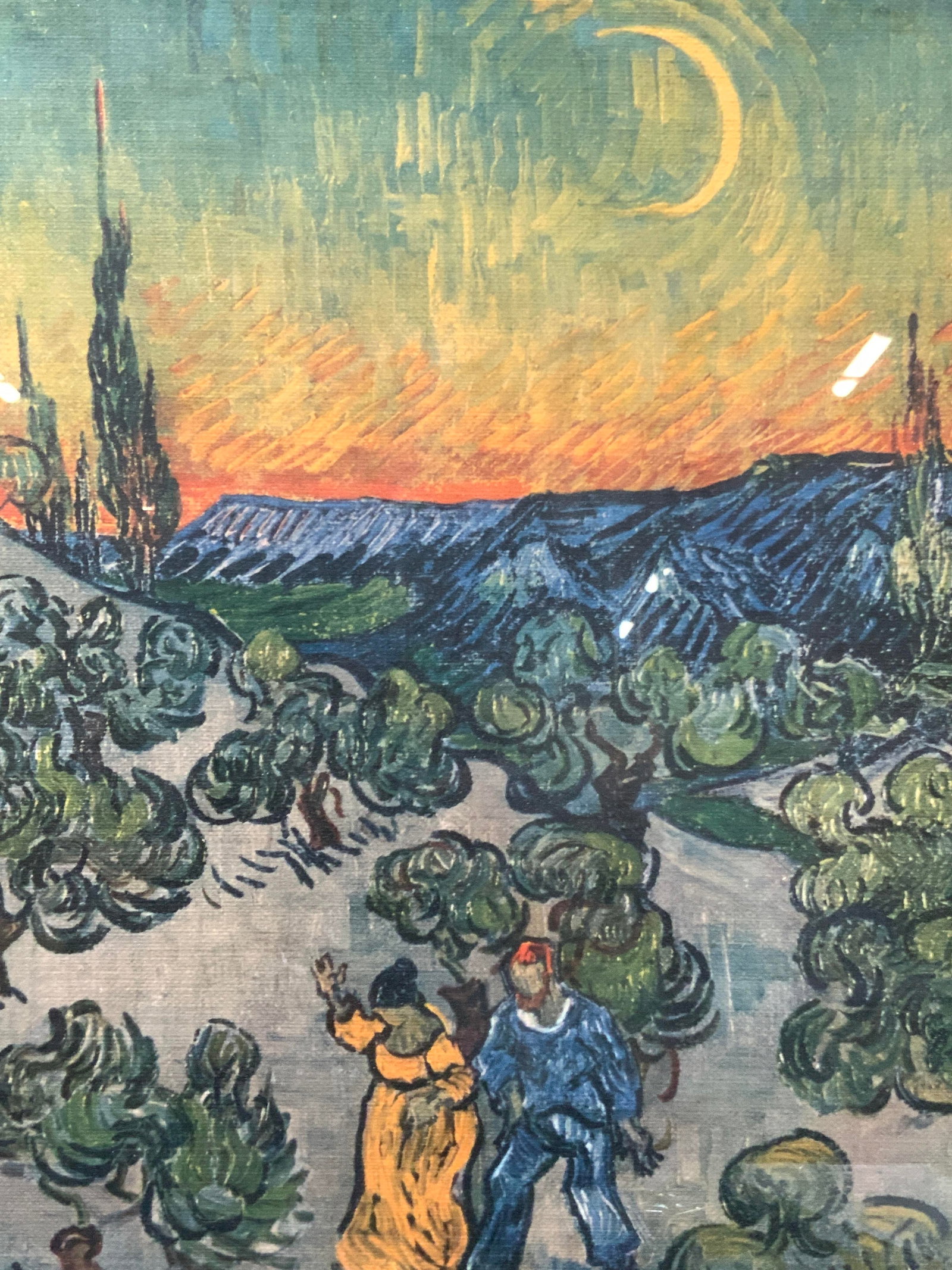 Framed Van Gogh Moonlit Landscape On Fabric (1 of 8)