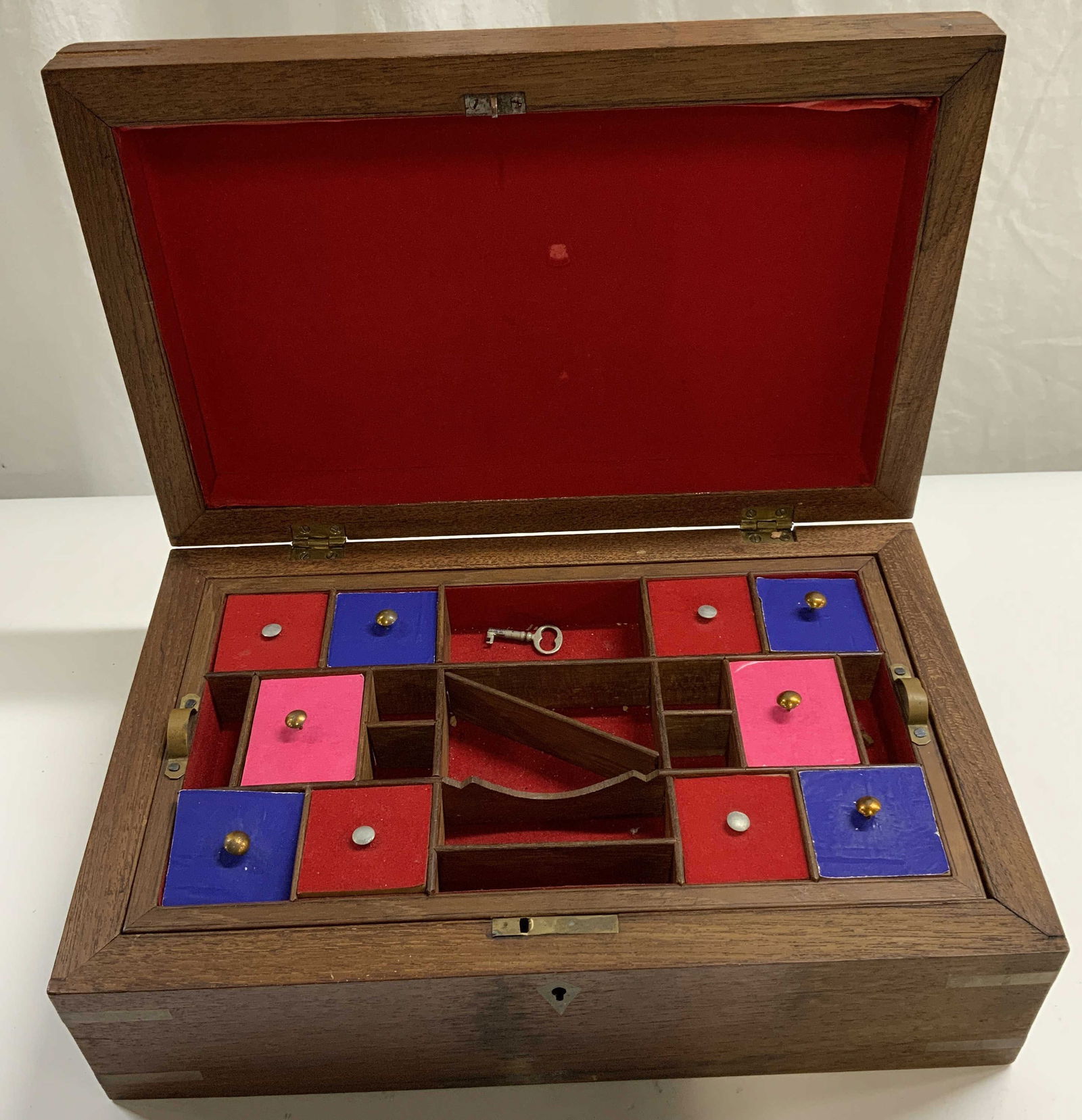 Vintage Wood & Brass Jewelry Box (1 of 8)