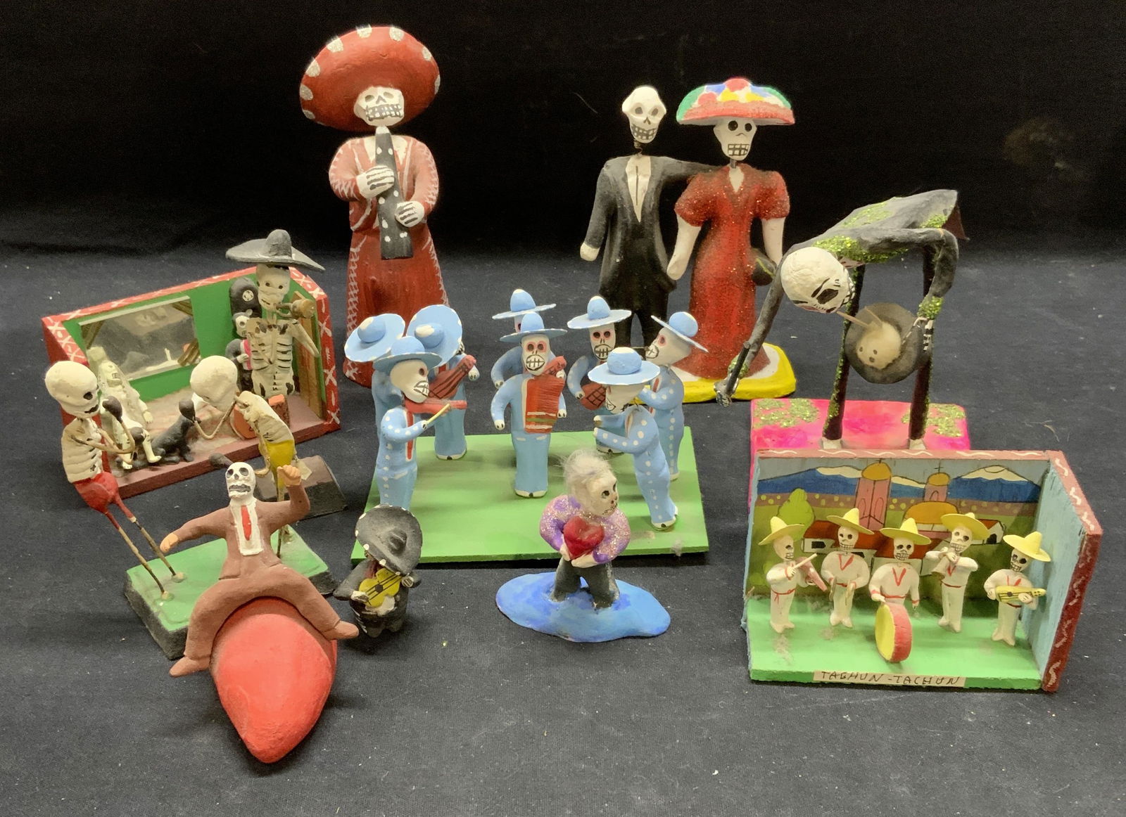 11 Mexican Folk Art Ceramic Skeleton Figurals (1 of 8)
