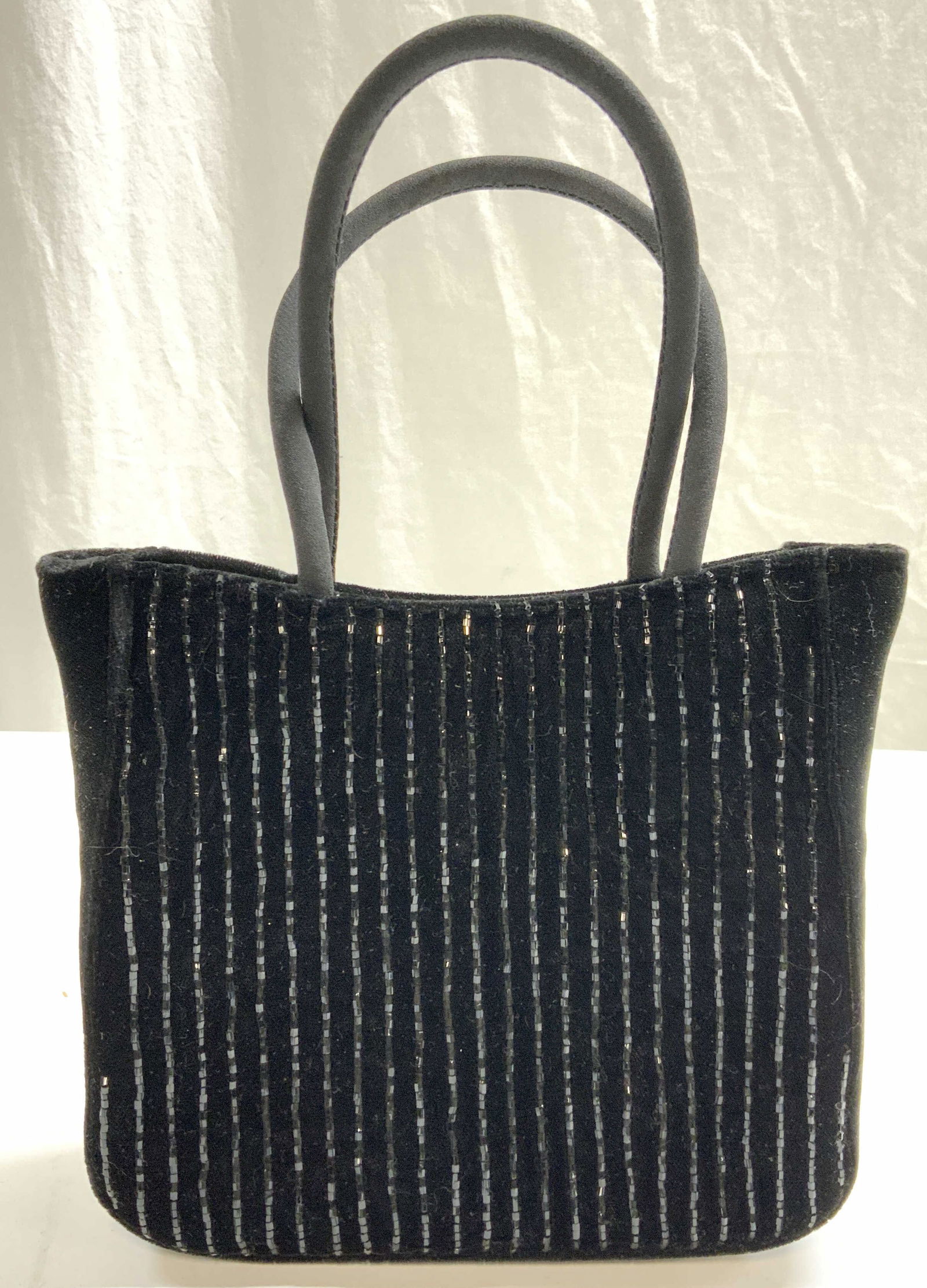 Talbots Black Beaded Velvet Handbag (1 of 7)