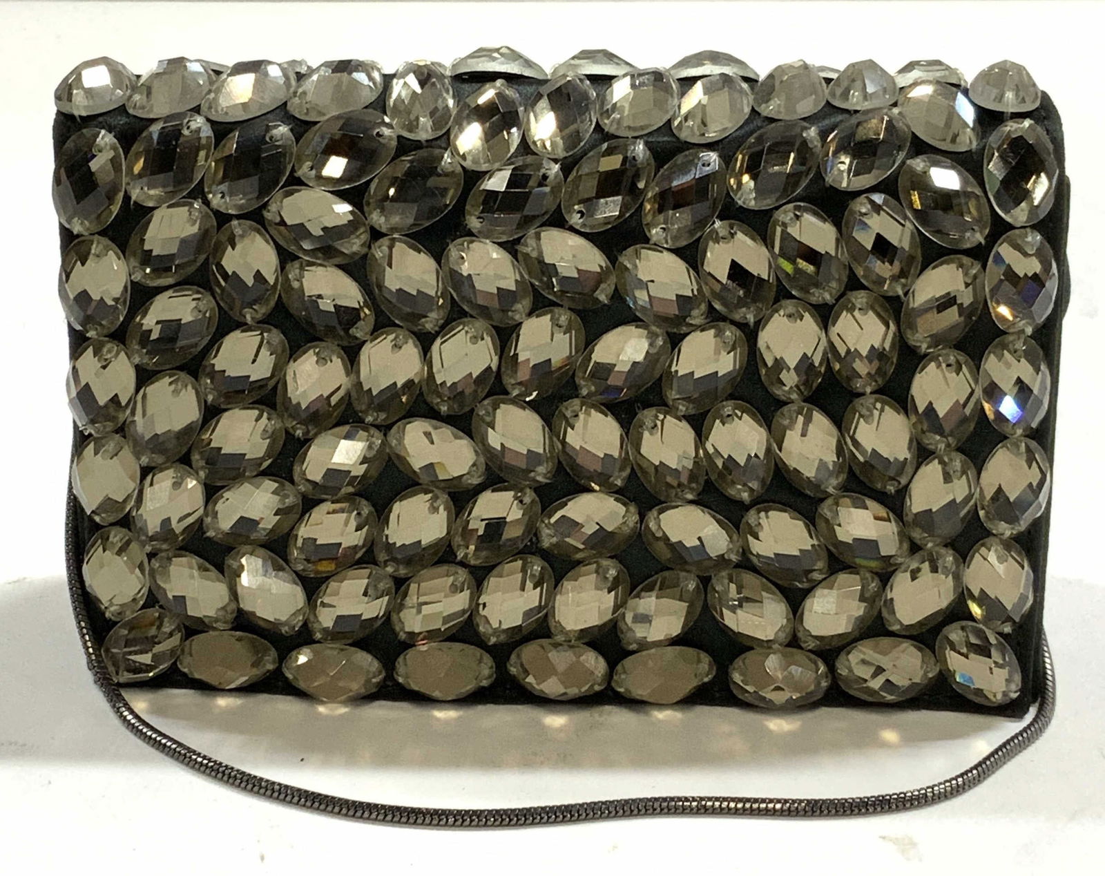 Talbots Black Satin Crystal Handbag NWOT (1 of 6)