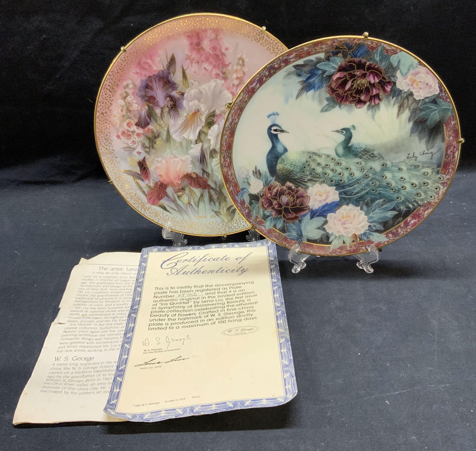 Pair WS George Porcelain Artist Plates (1 of 8)