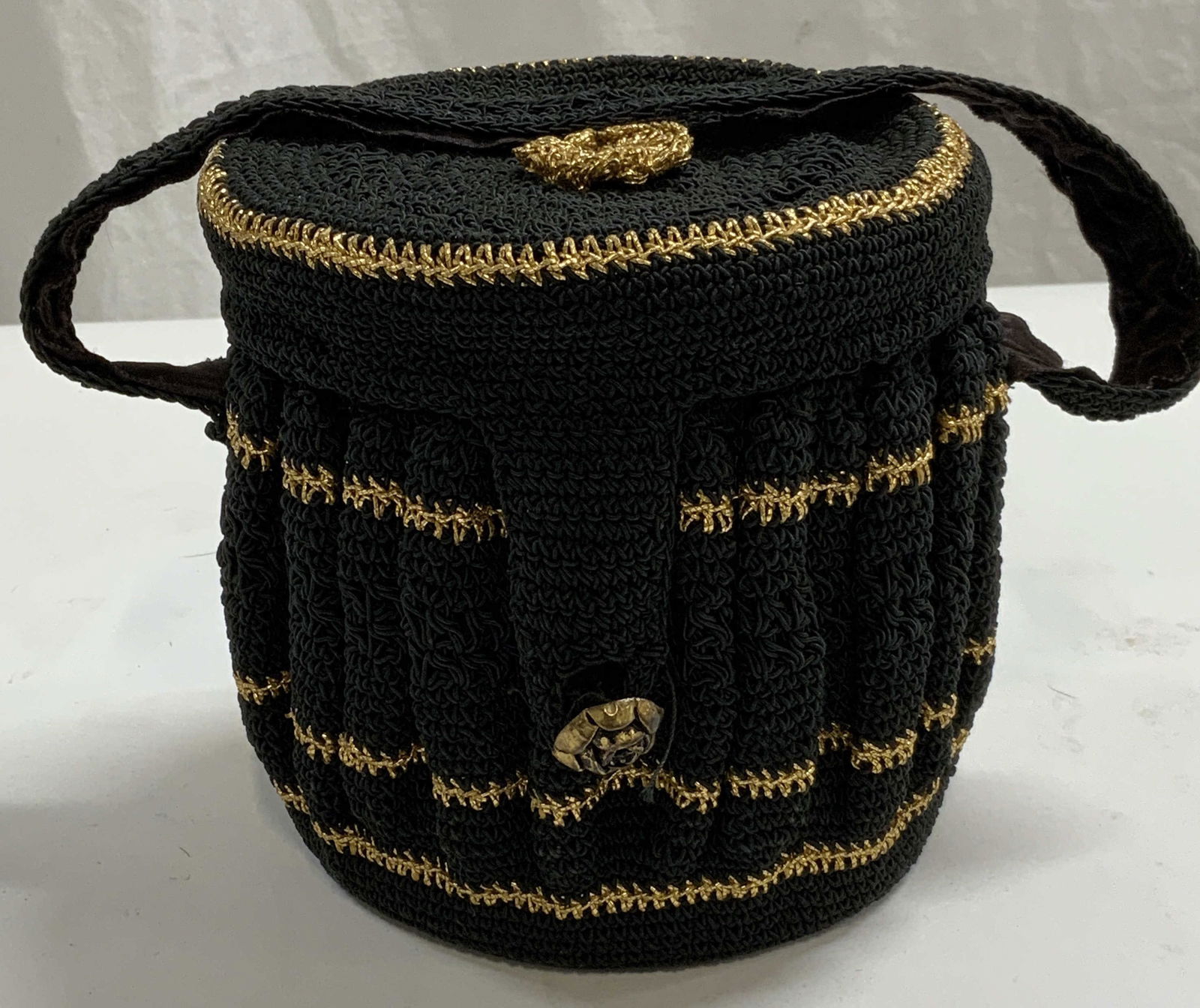 Vintage Crochet Knit Hard Case Handbag (1 of 7)