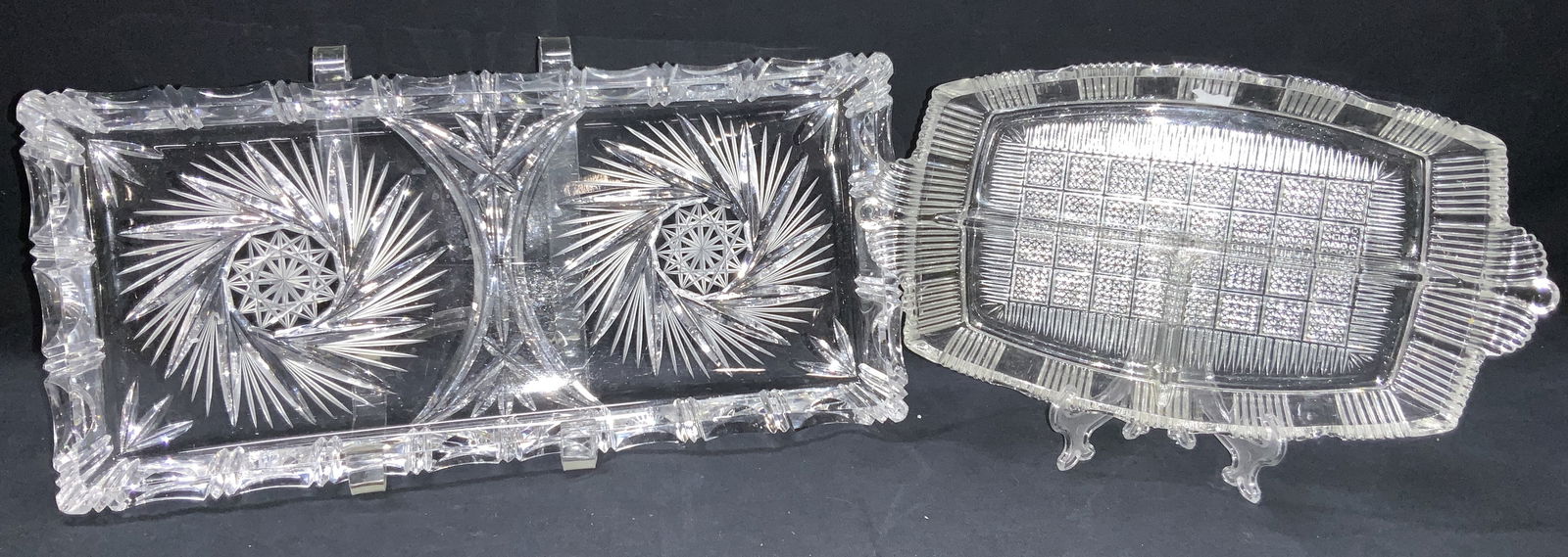 2 Cut Glass & Crystal Tabletop Trays (1 of 10)