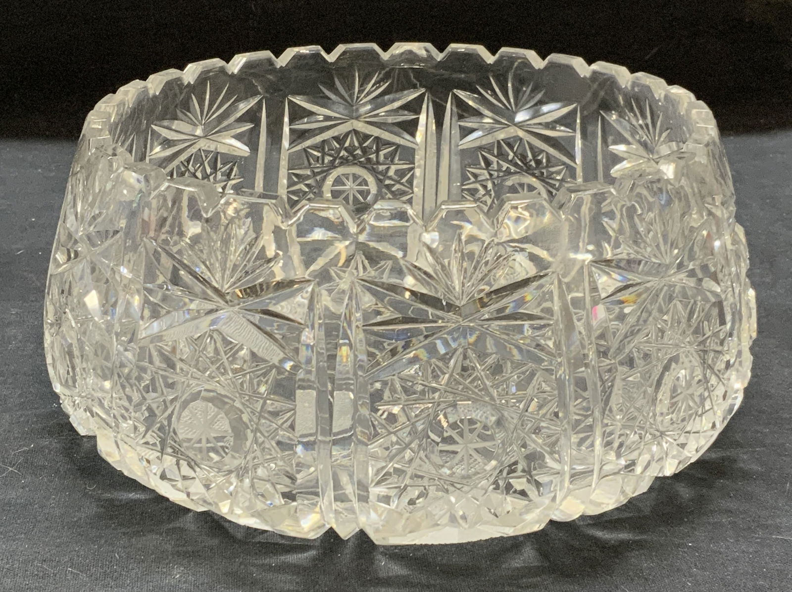 Thick Walled Cut Crystal Bowl (1 of 6)