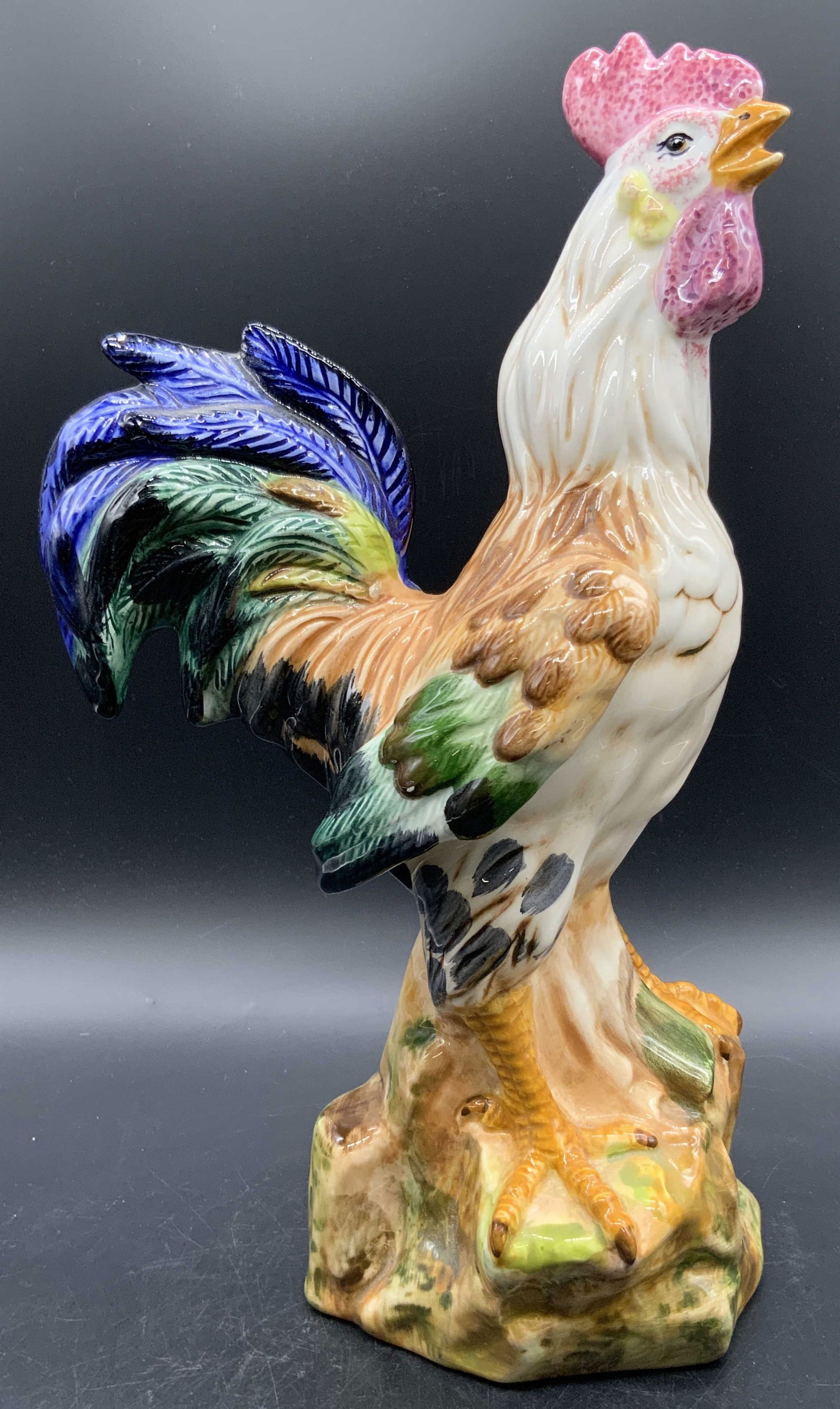 Oversized Hand Painted Ceramic Rooster Figural (1 of 10)