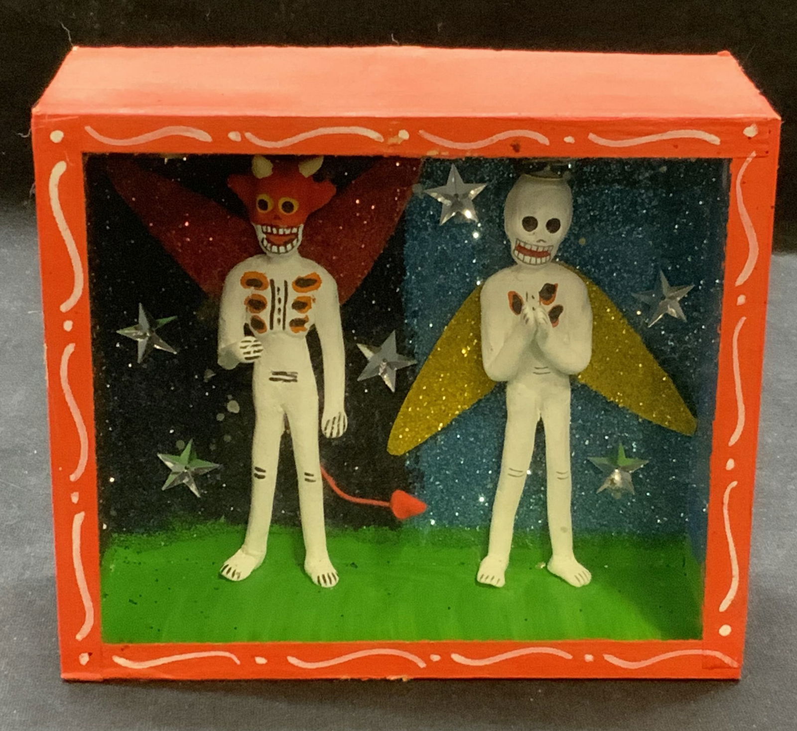 Mexican Folk Art Devil & Angel Skeleton Figurals (1 of 6)