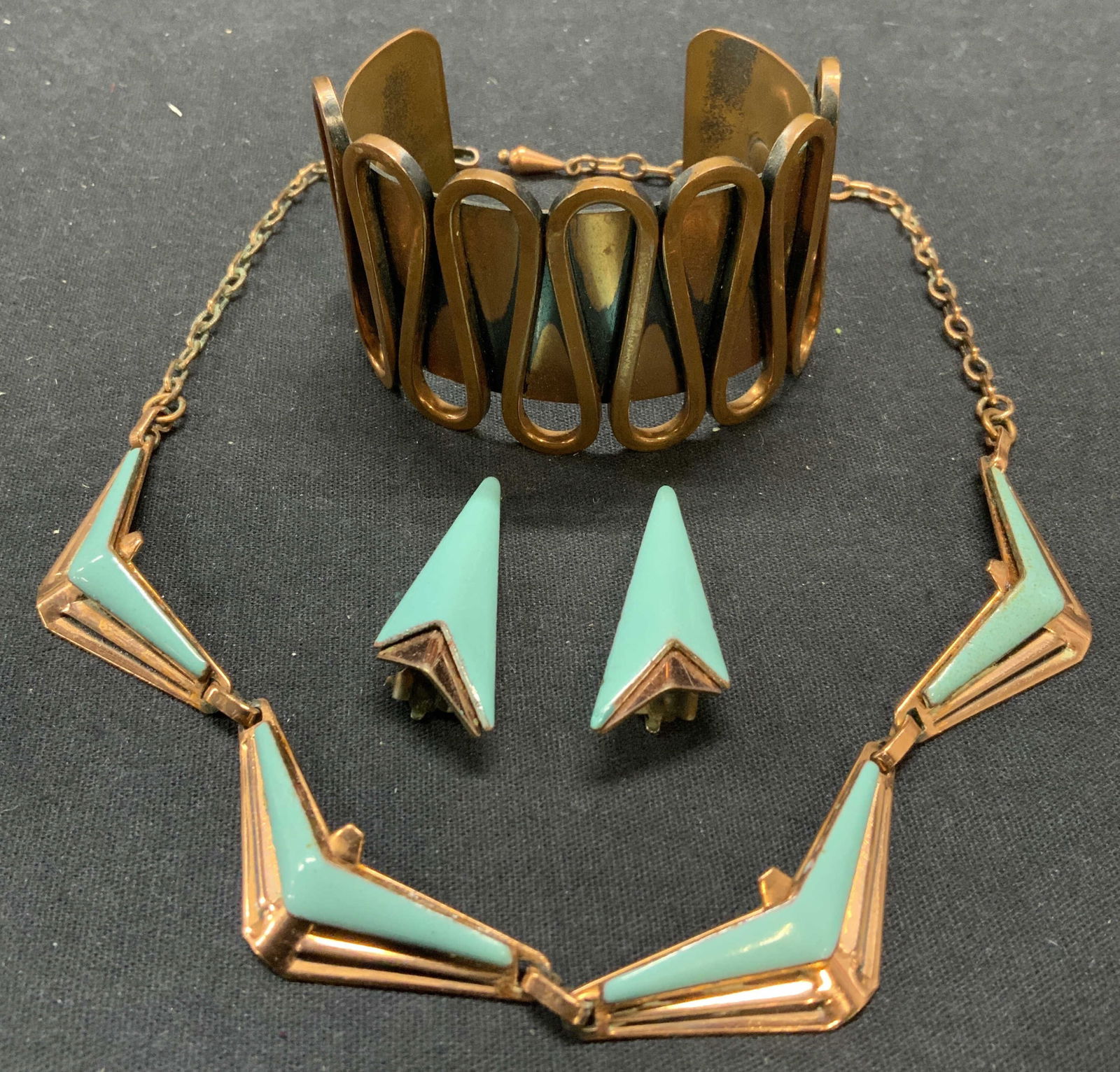Lot3 MATISSE Enameled Copper Jewelry Set, More (1 of 10)