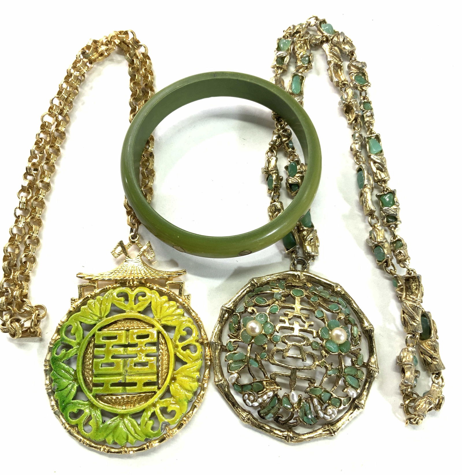 Lot3 ART, SWOBODA Gold Plate Asian Necklaces, more (1 of 7)