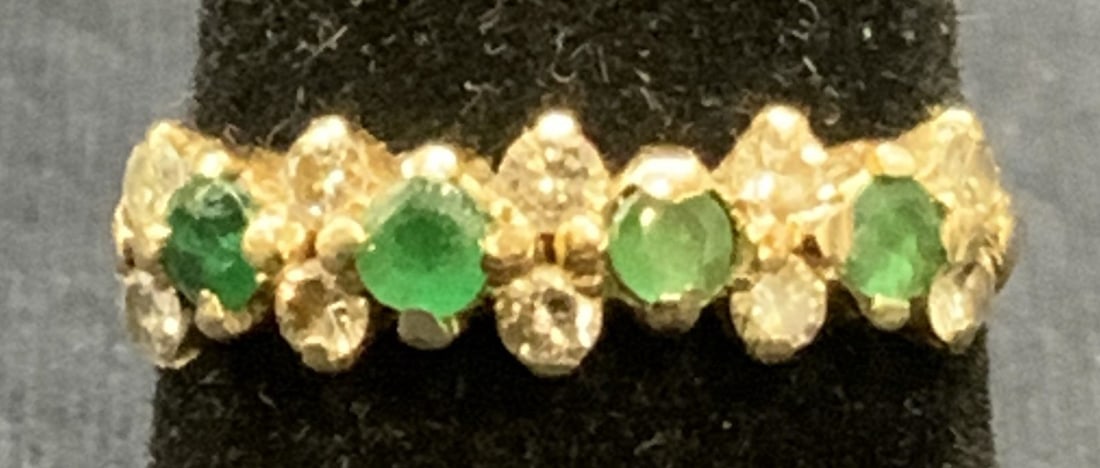 14K Gold, Diamond & Garnet Ring (1 of 7)