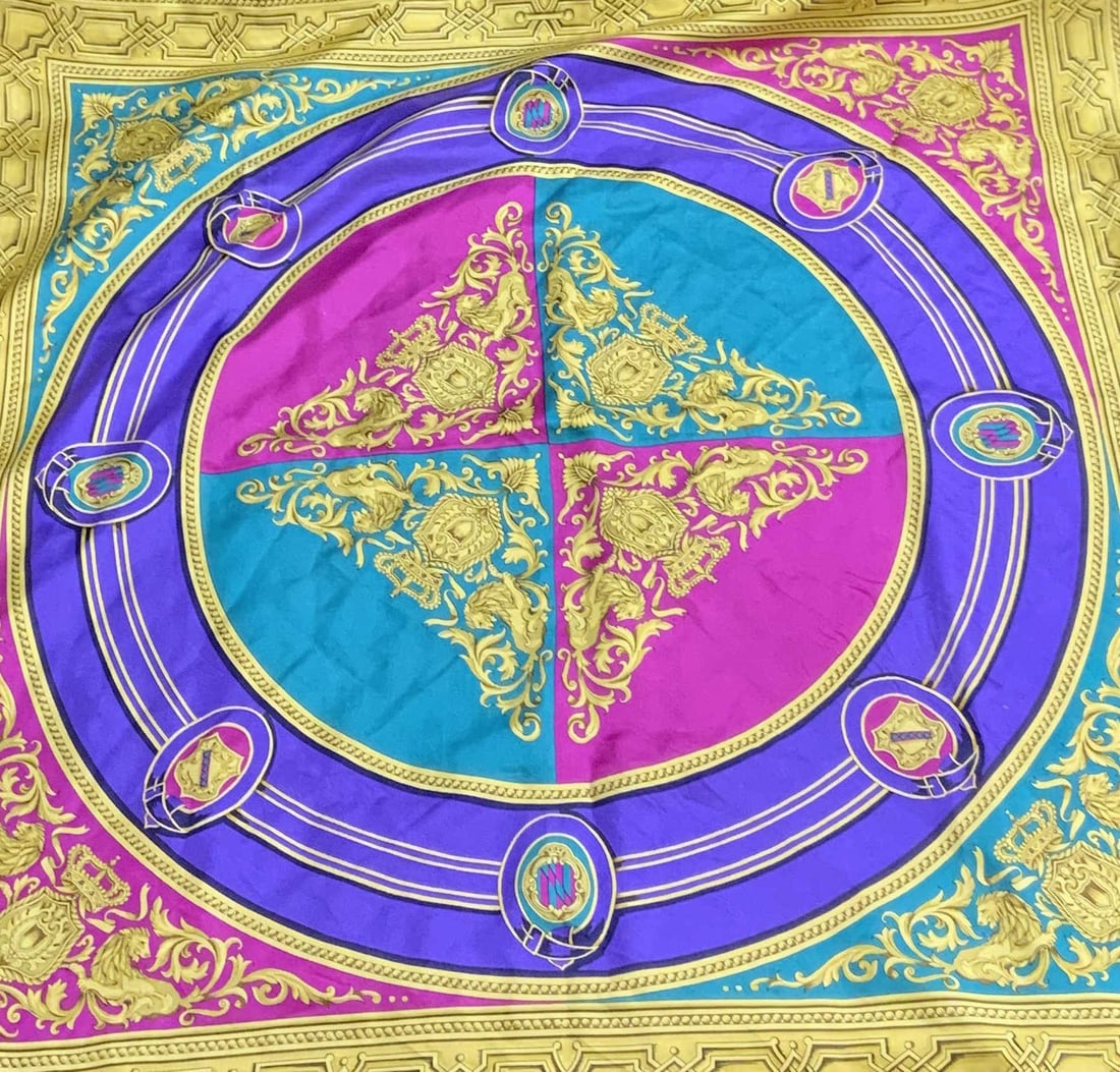 Ellen Tracy Lion Scroll Silk Scarf (1 of 8)