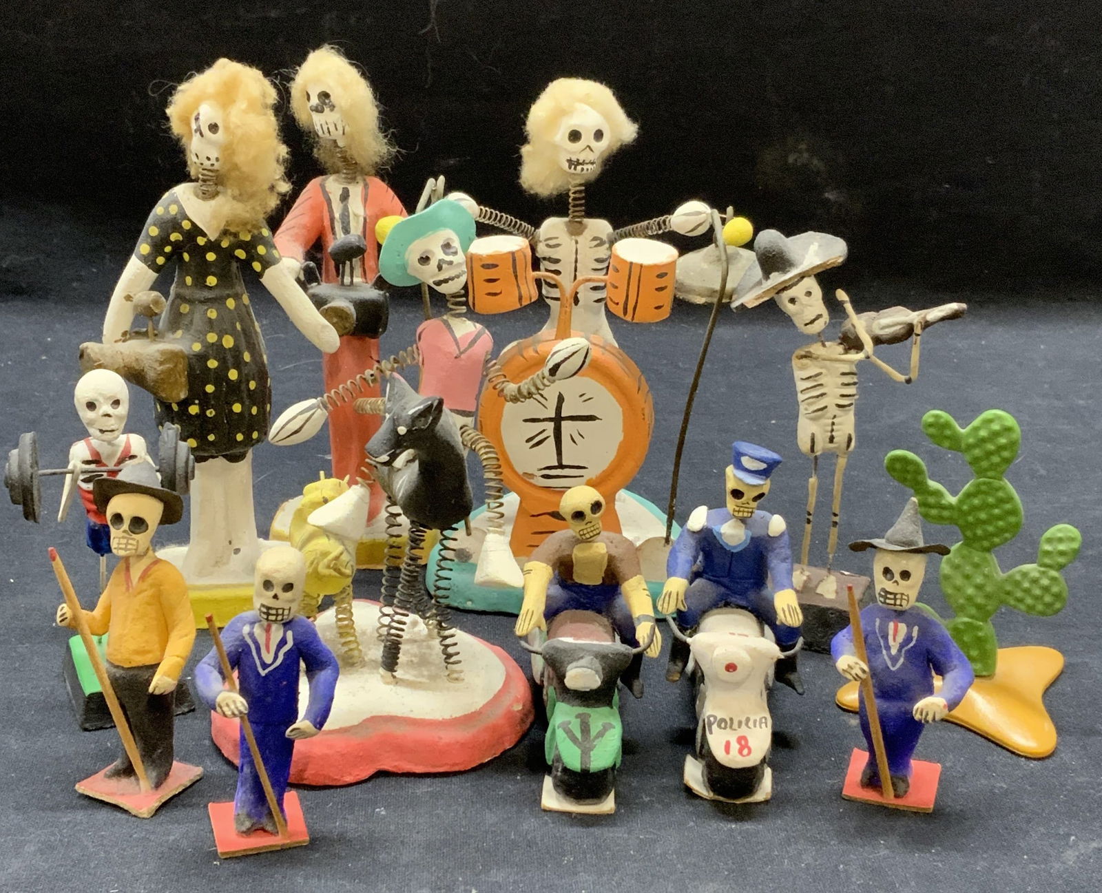 Group Mexican Folk Art Skeleton Figurals (1 of 8)