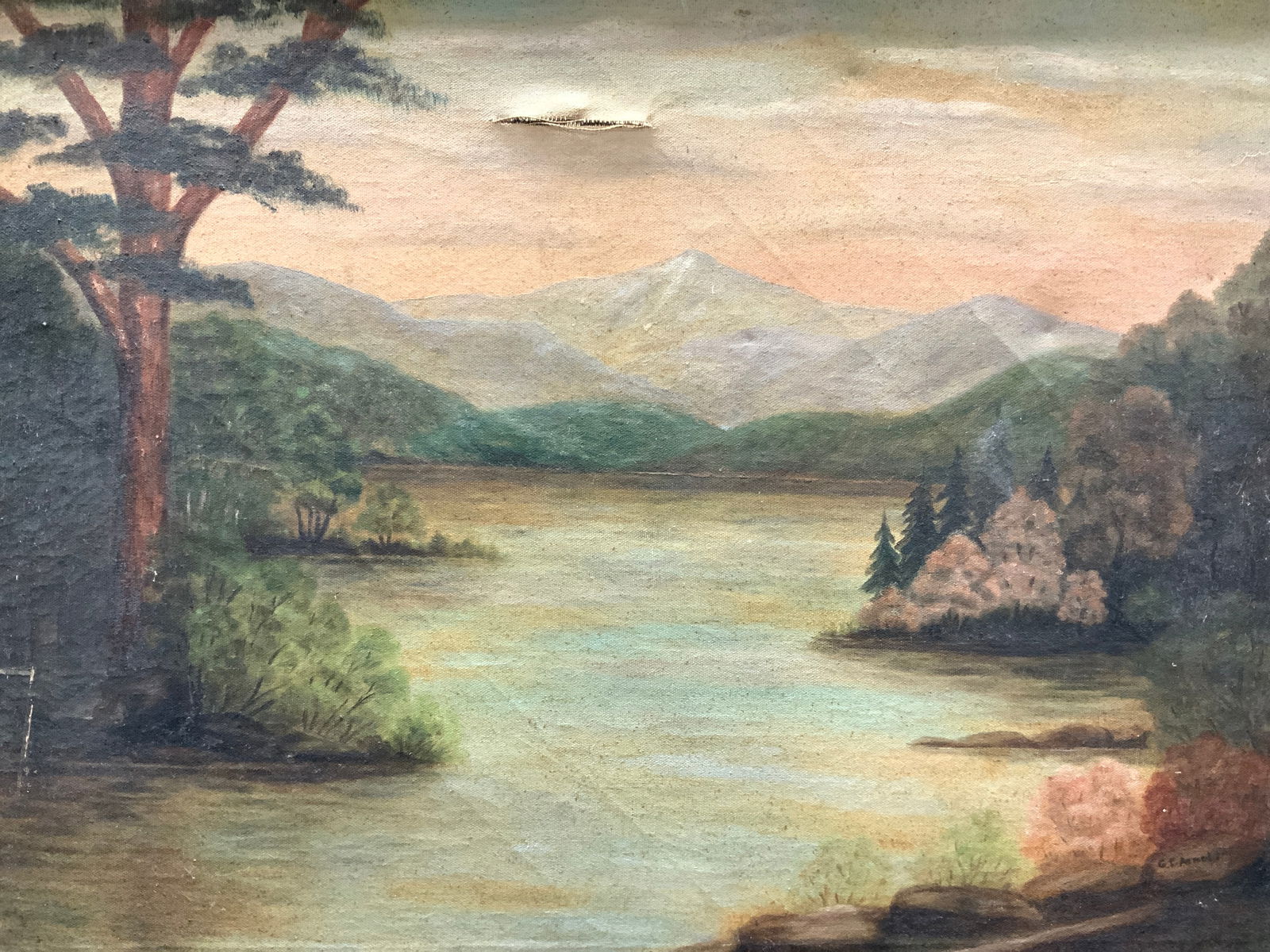 G.E.Armold Signed Vintage Landscape Oil Painting (1 of 11)