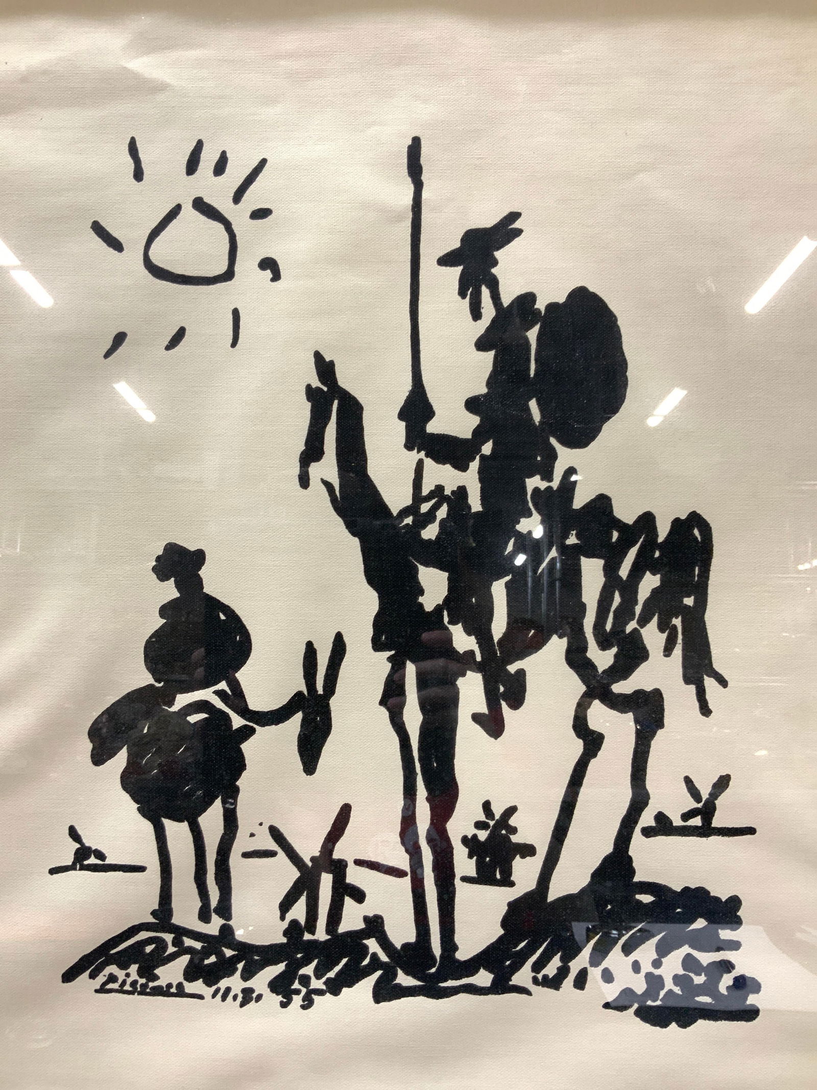 Don Quixote Picasso Silk Screen On Canvas (1 of 7)