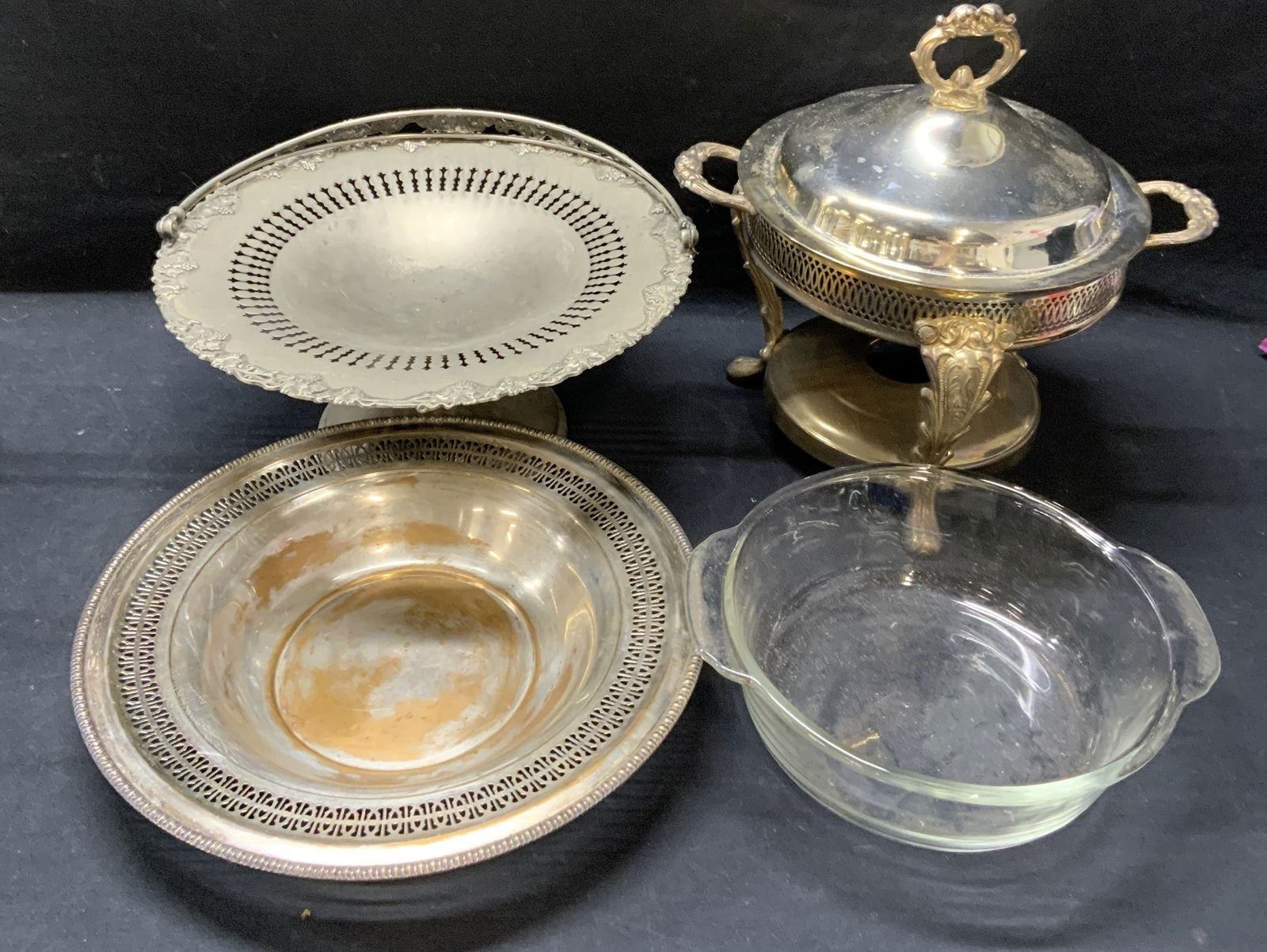 Lot 4 Silver Plated Chafing Dish, More, Tableware (1 of 12)
