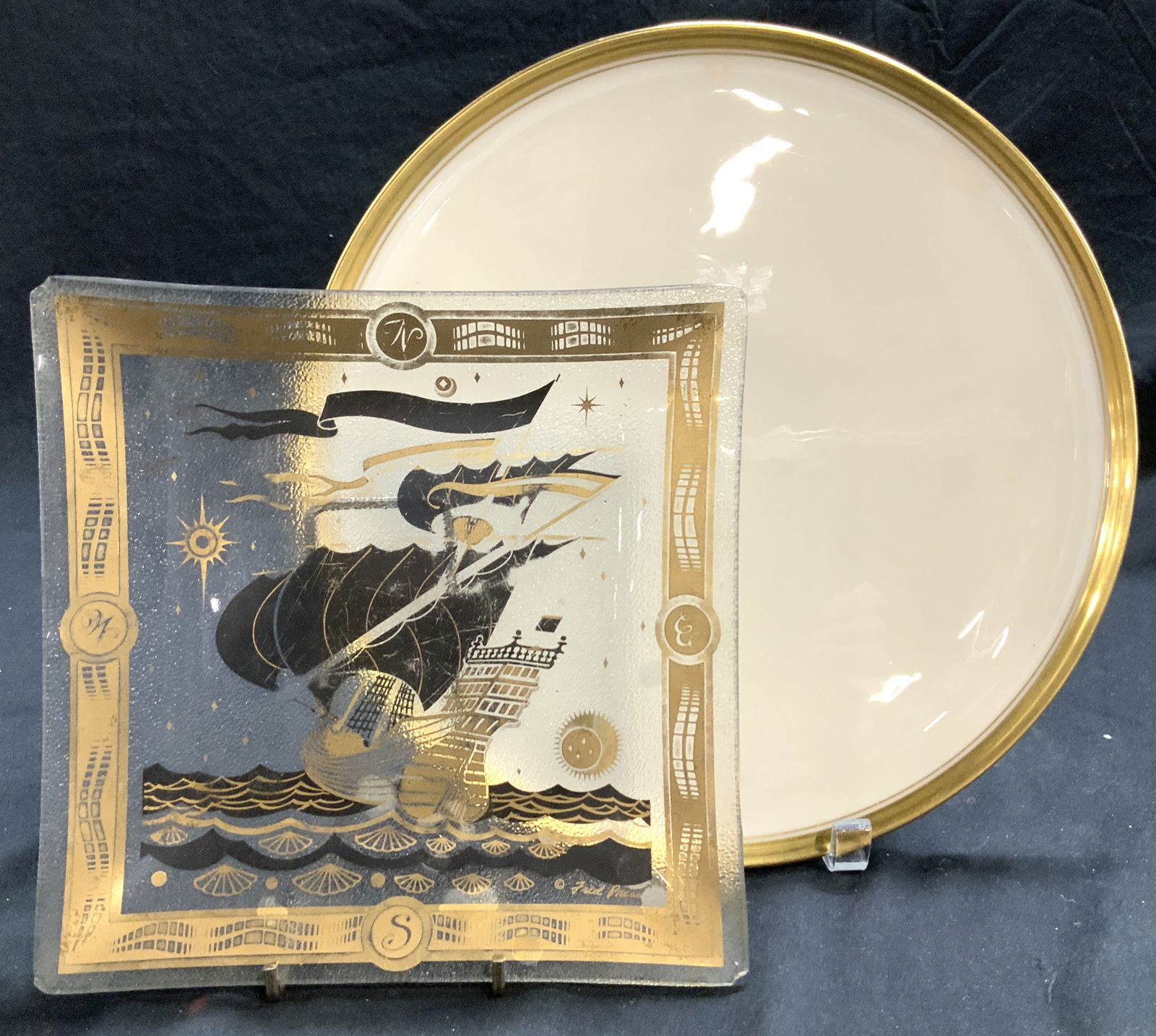 Lenox Porcelain Cake Stand, Glass Plate (1 of 6)