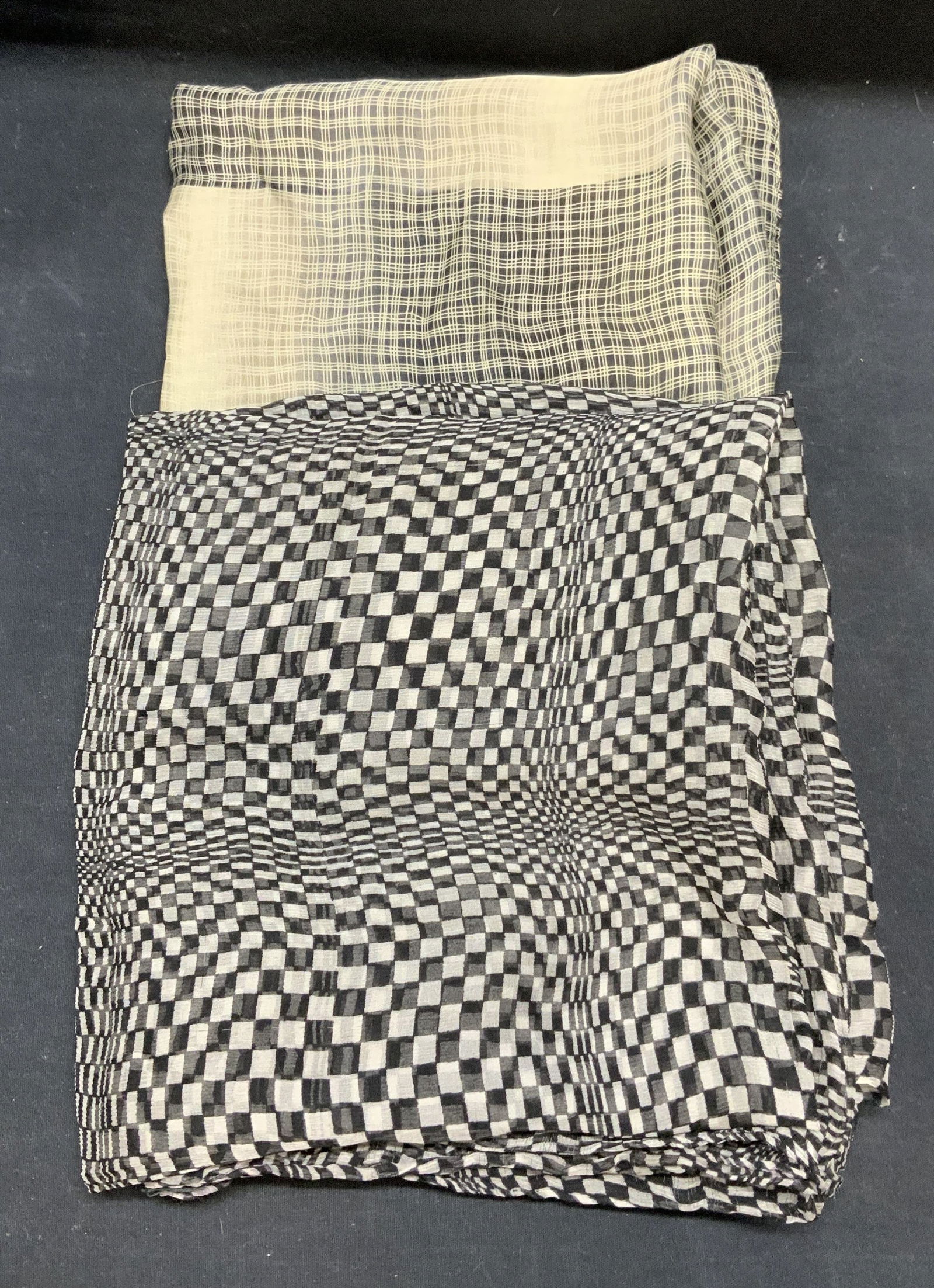 Lot 2 Black & White Checkered Scarves (1 of 7)