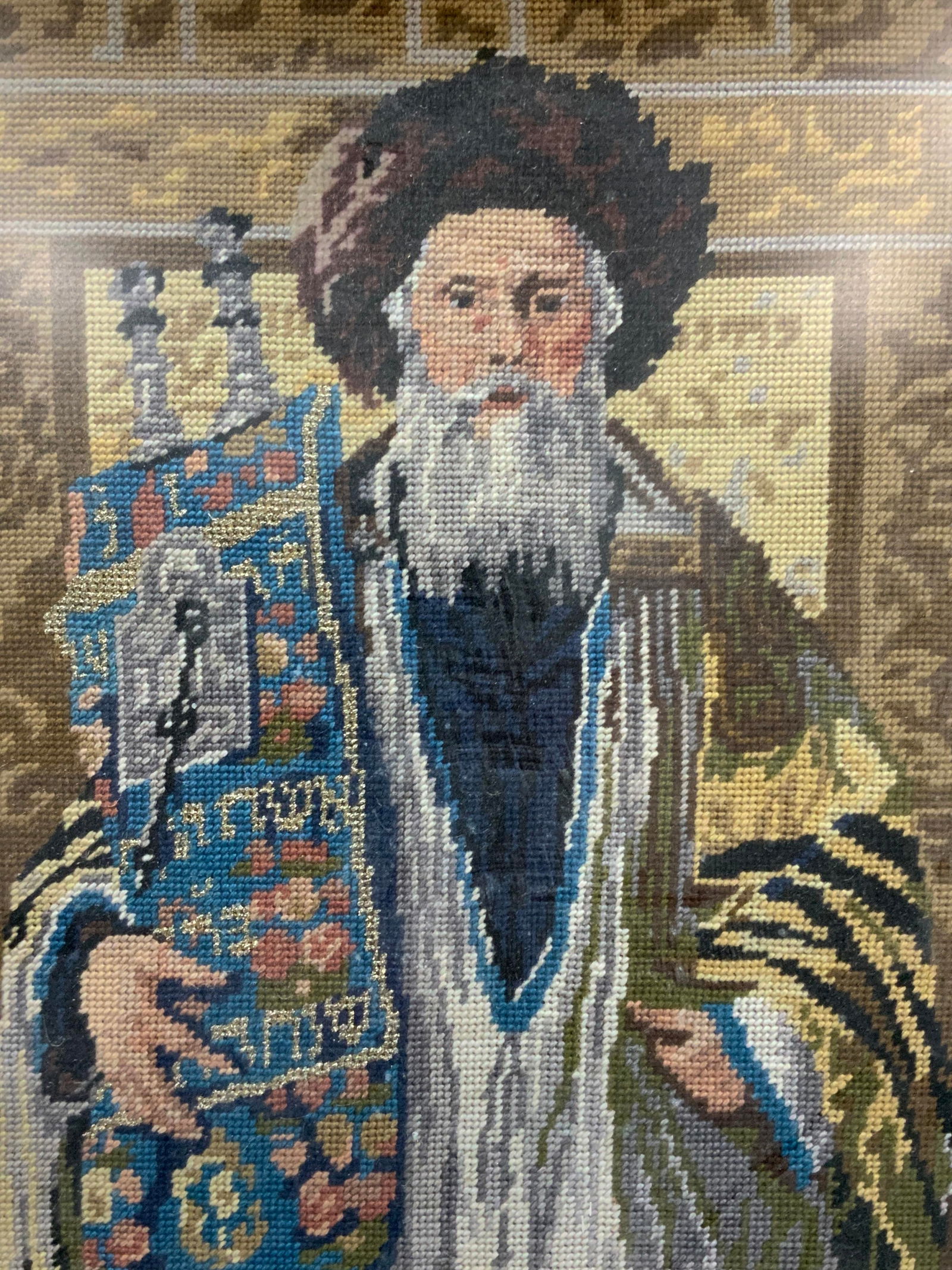 Framed Rabbi Needlepoint Artwork (1 of 8)