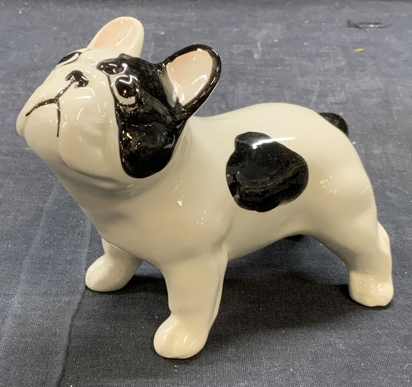 Signed Porcelain French Bull Dog Figurine (1 of 6)