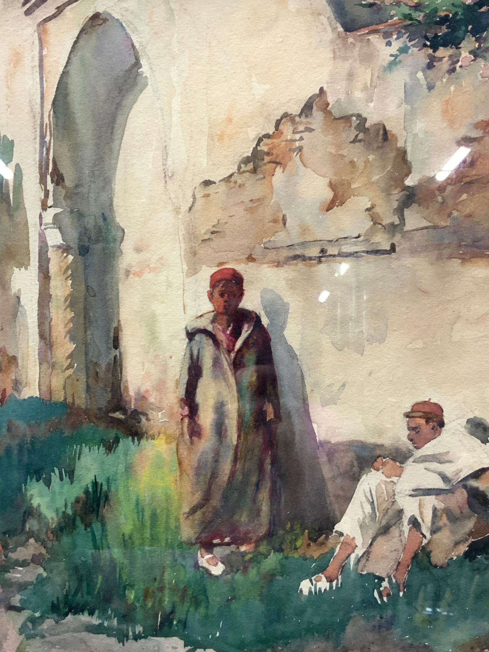 Framed Watercolor Exterior Scene (1 of 8)