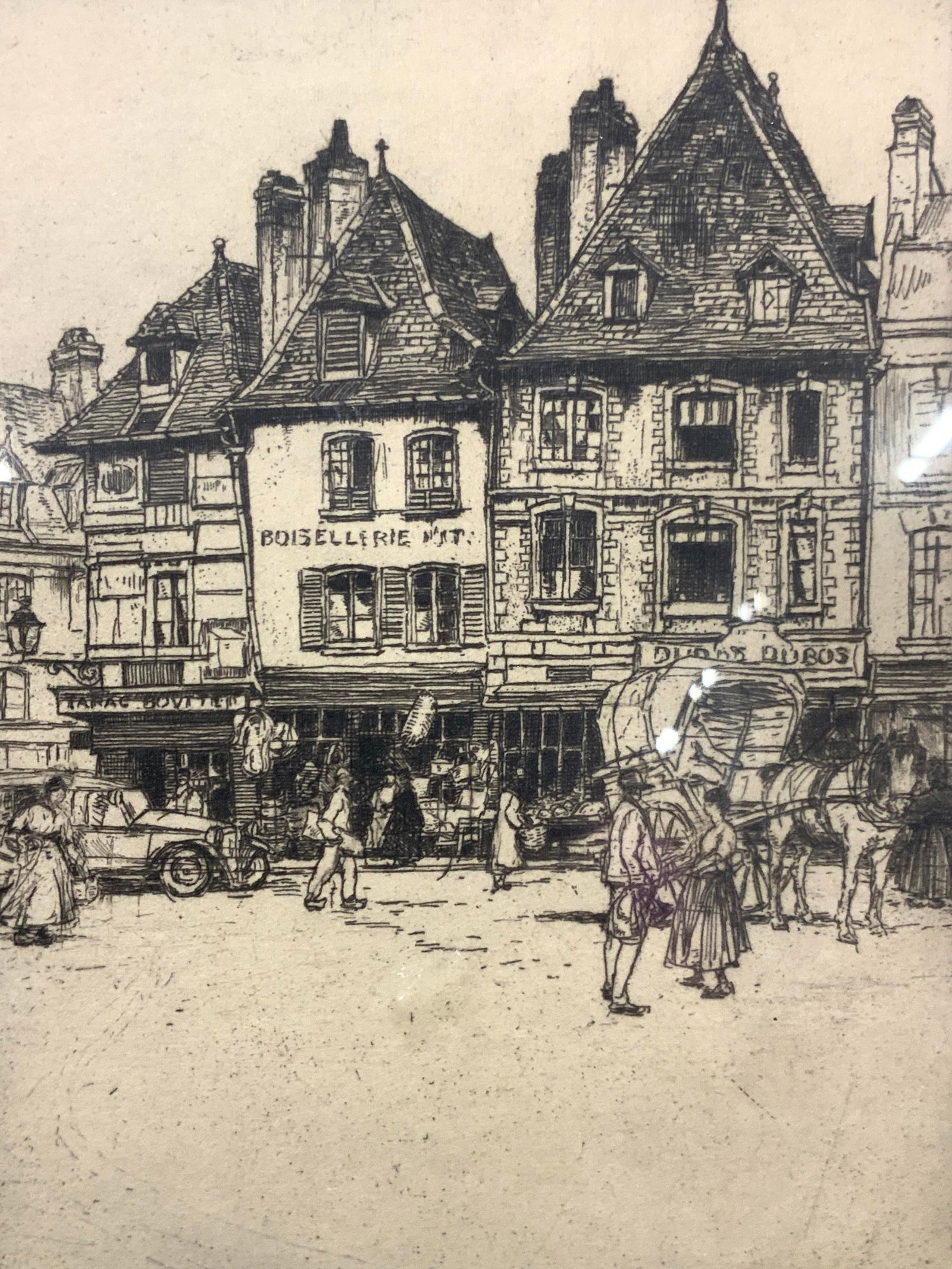 Signed European Town Plate Etching (1 of 10)