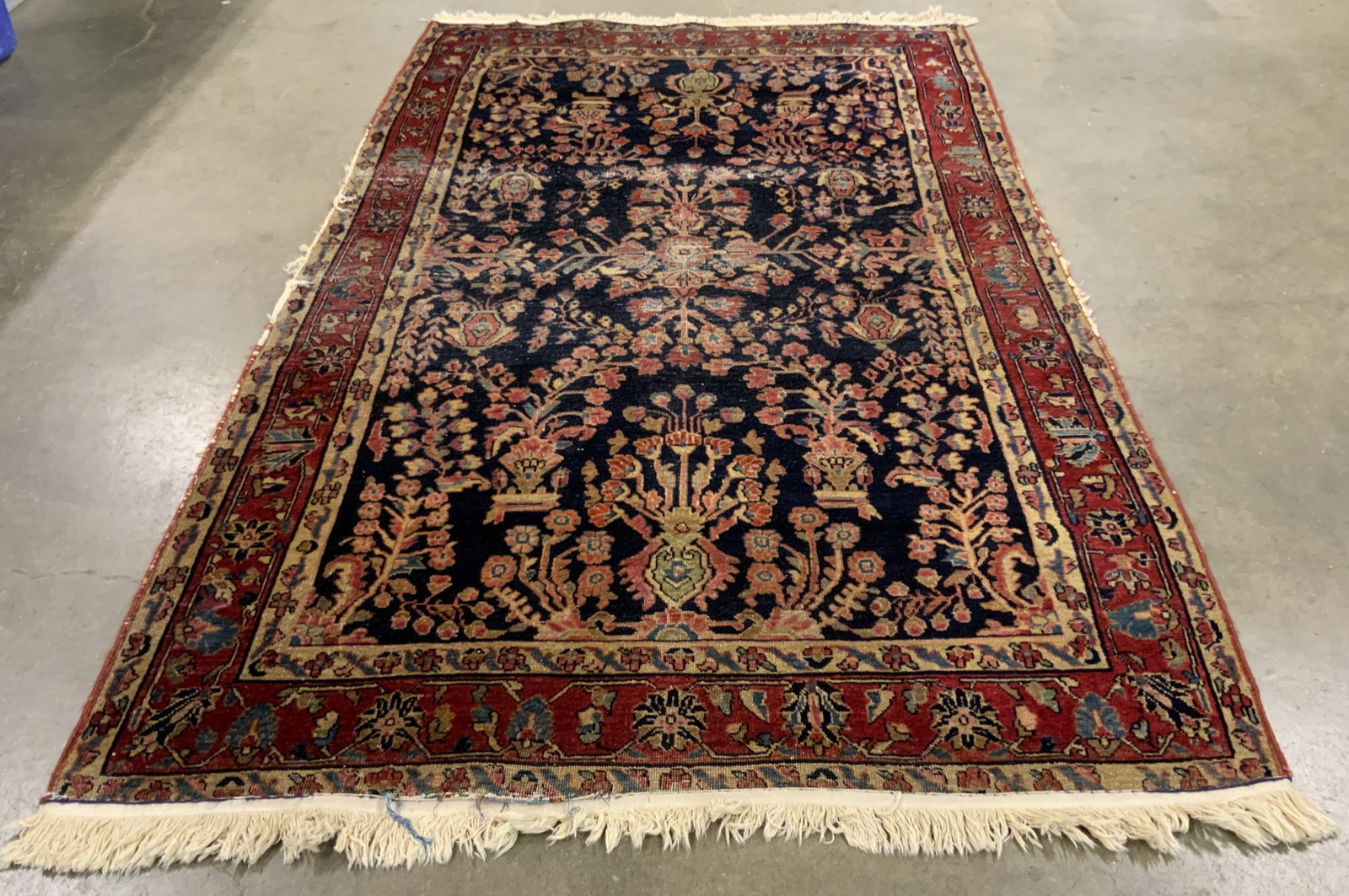 Vintage Persian Floral Pattern Fringe Trim Rug (1 of 14)