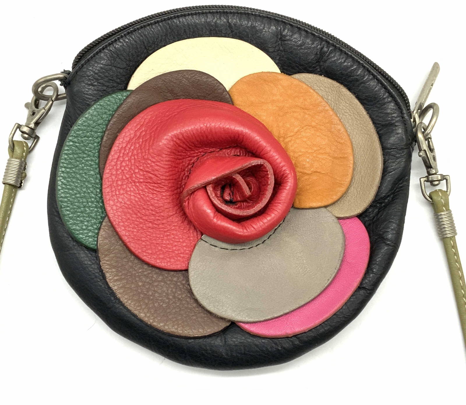 Vintage Leather Flower Handbag, Italy Auction