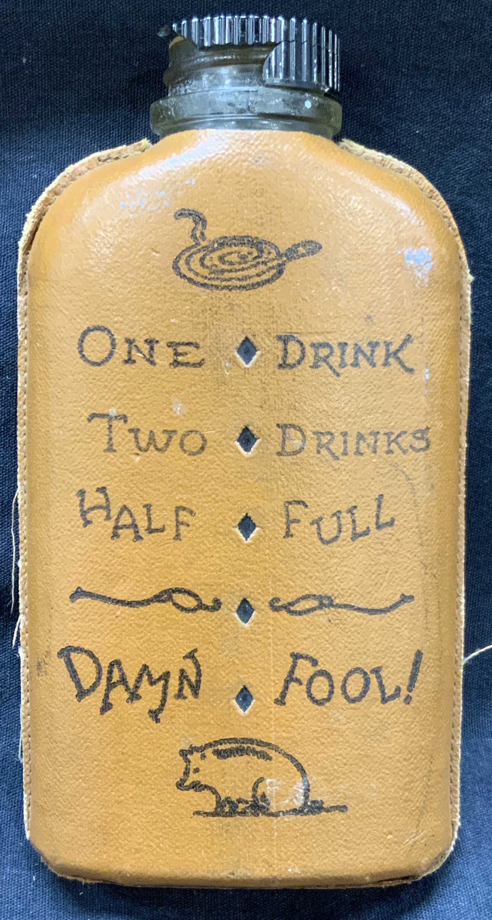 Leather Wrapped Glass Flask (1 of 6)