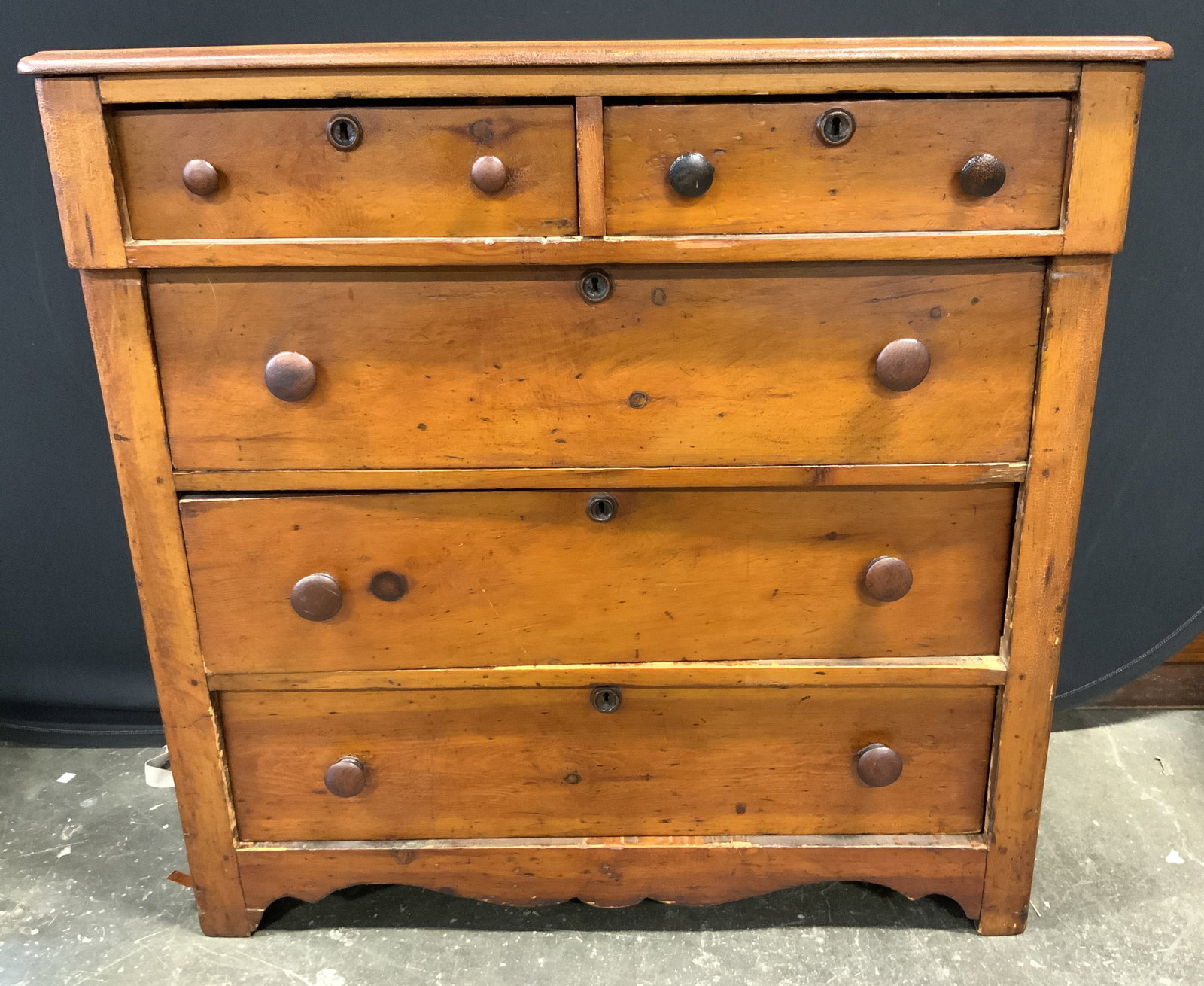 Antique 5 Drawer Wooden Dresser (1 of 8)