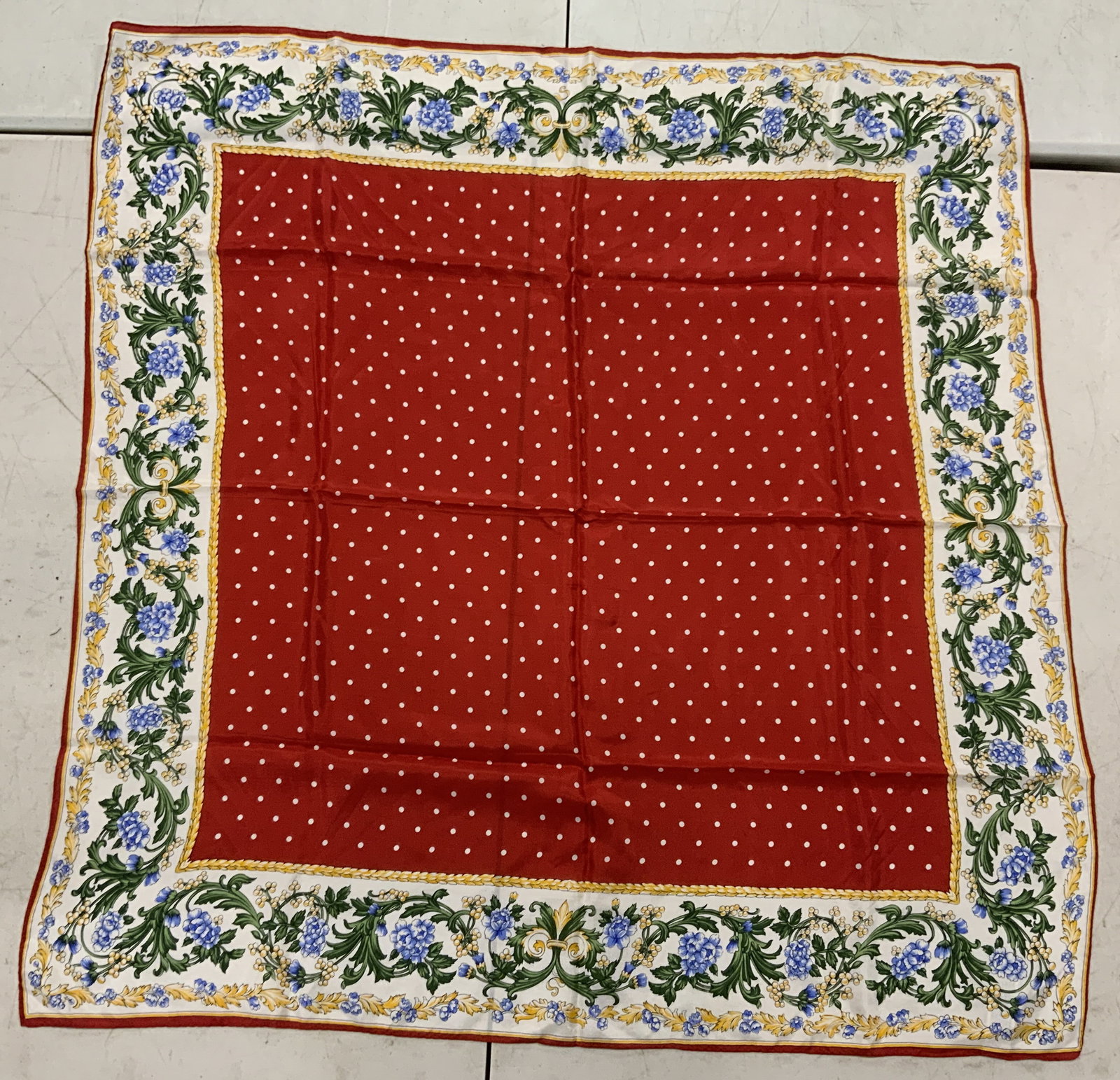 SACHA Silk Dot & Floral Scarf (1 of 7)