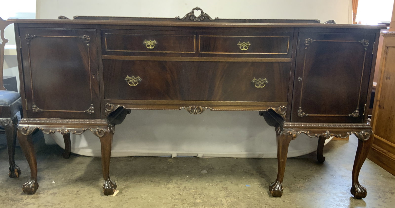 Vintage Carved Wooden Buffet Sideboard (1 of 14)