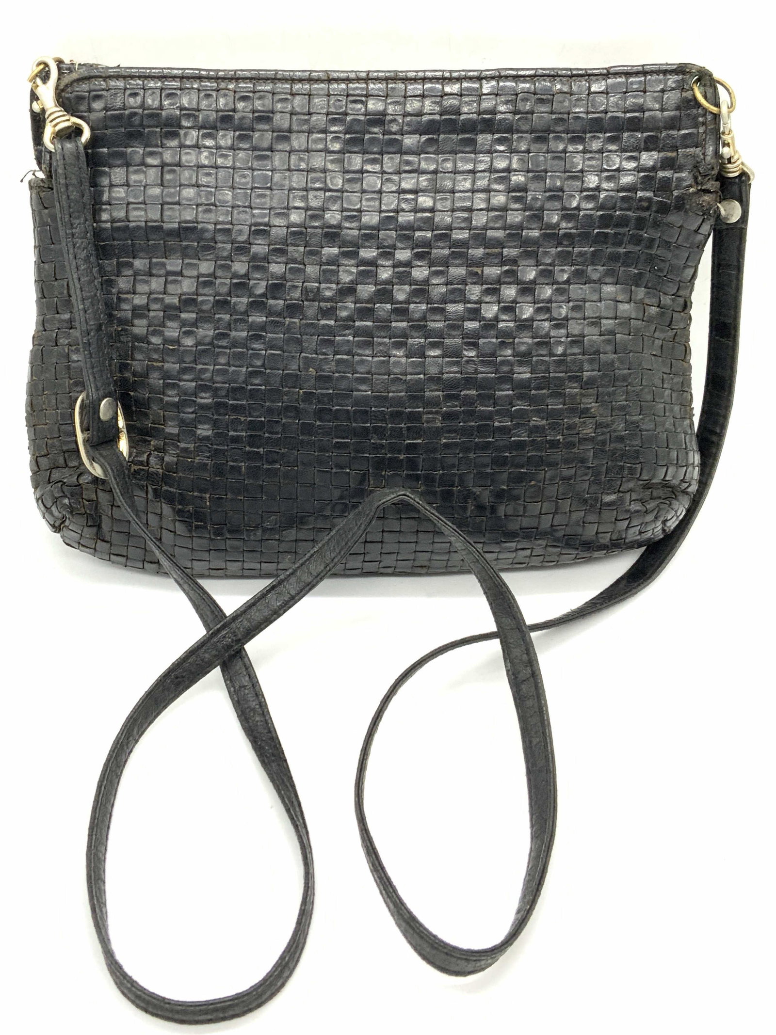 FENDI Black Woven Leather Handbag, Italy (1 of 6)