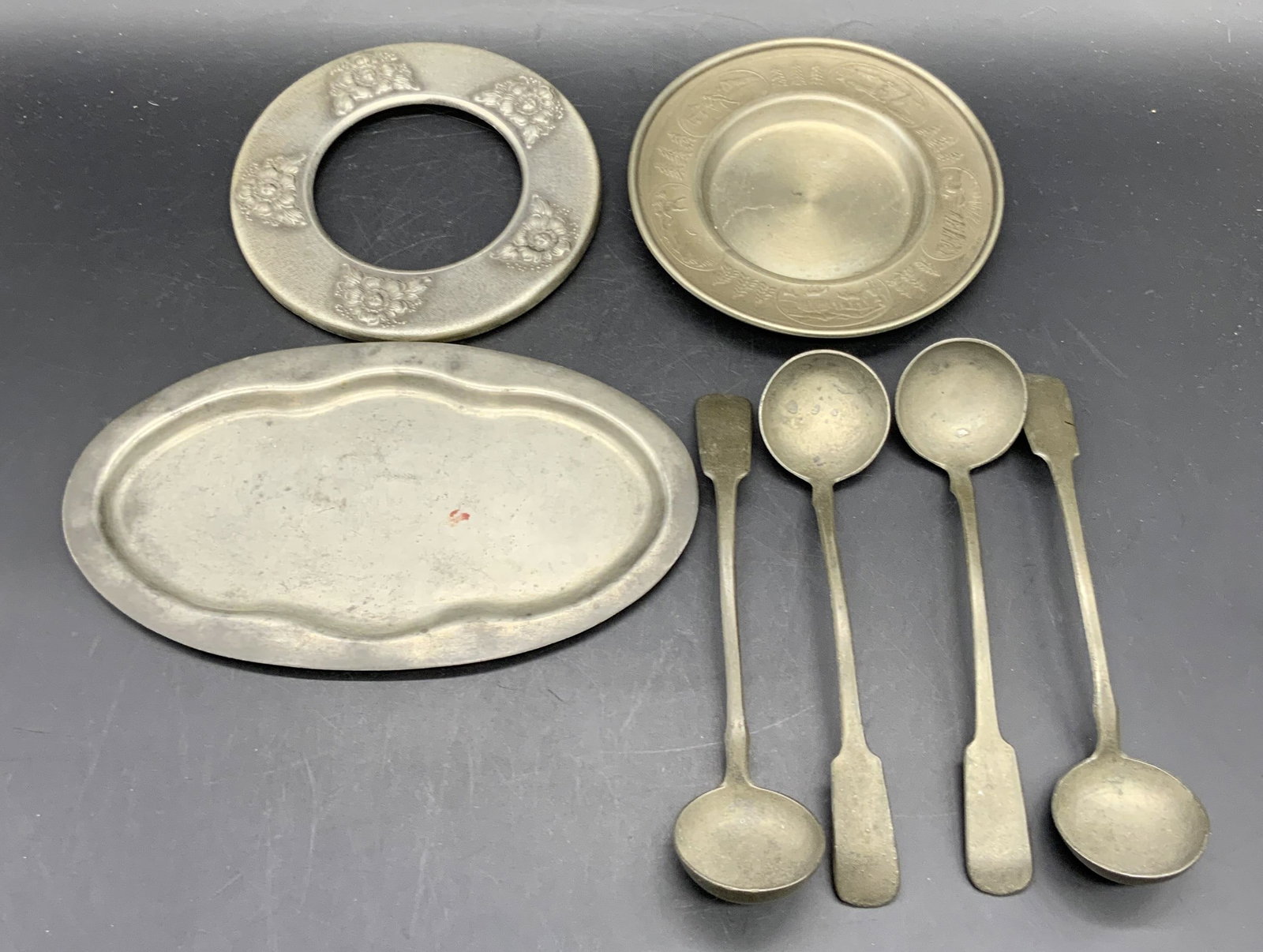 7 Vintage Silver Tone Metal Tableware Pewter &more (1 of 11)