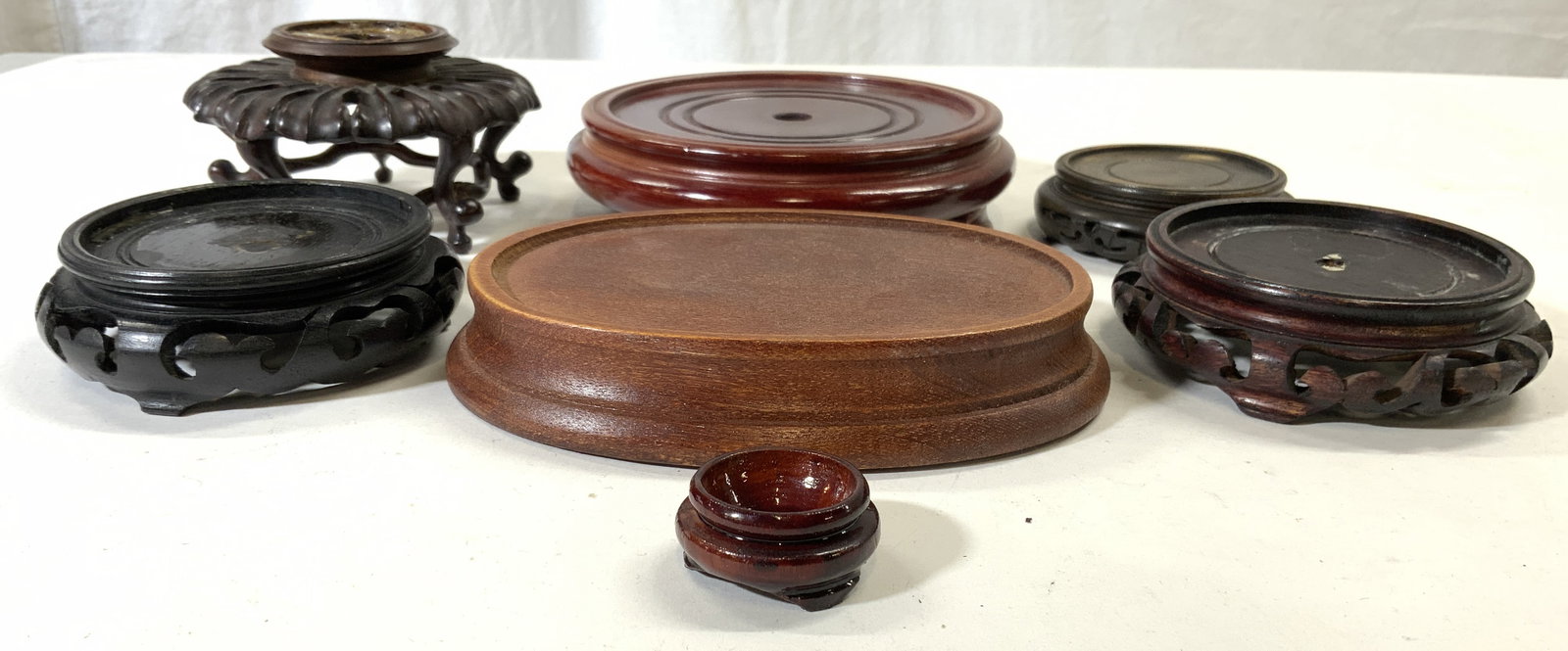 Lot 7 Vintage Carved Asian Wooden Pedestals (1 of 8)