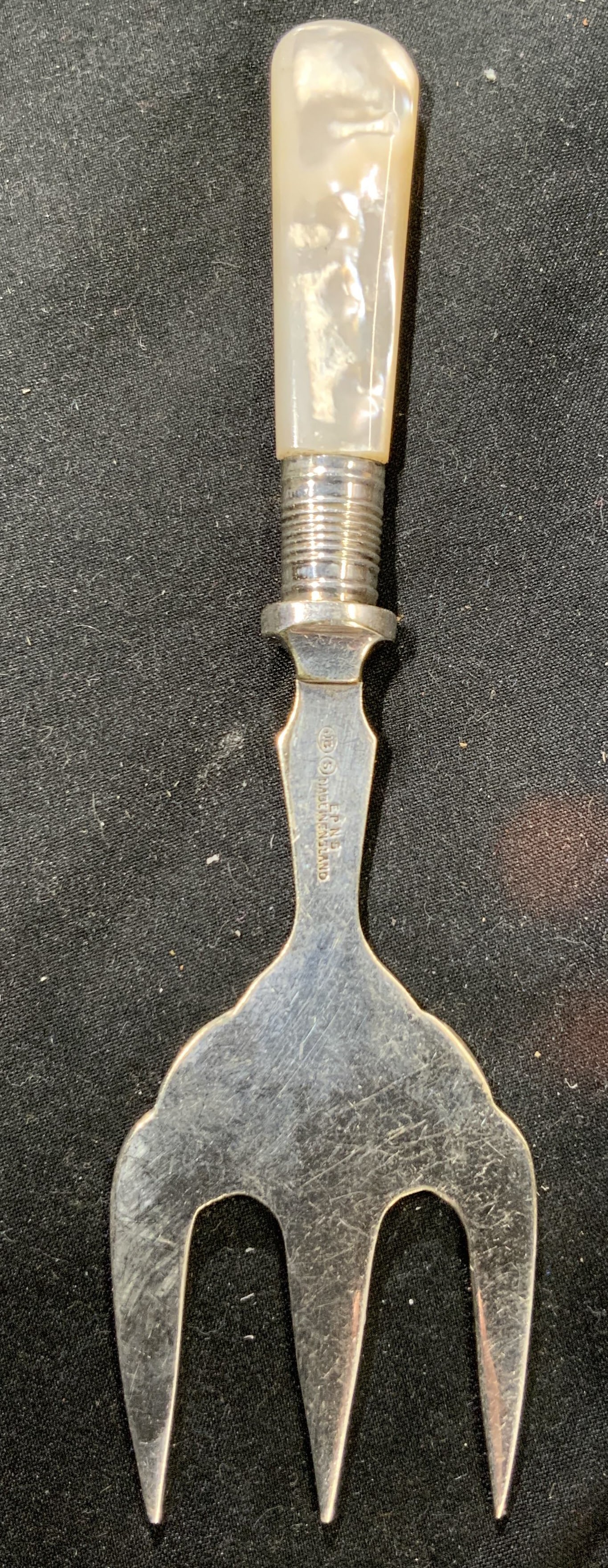 Vntg Epns Serving Fork M Of Pearl Handle England Oct 11, 2023 The