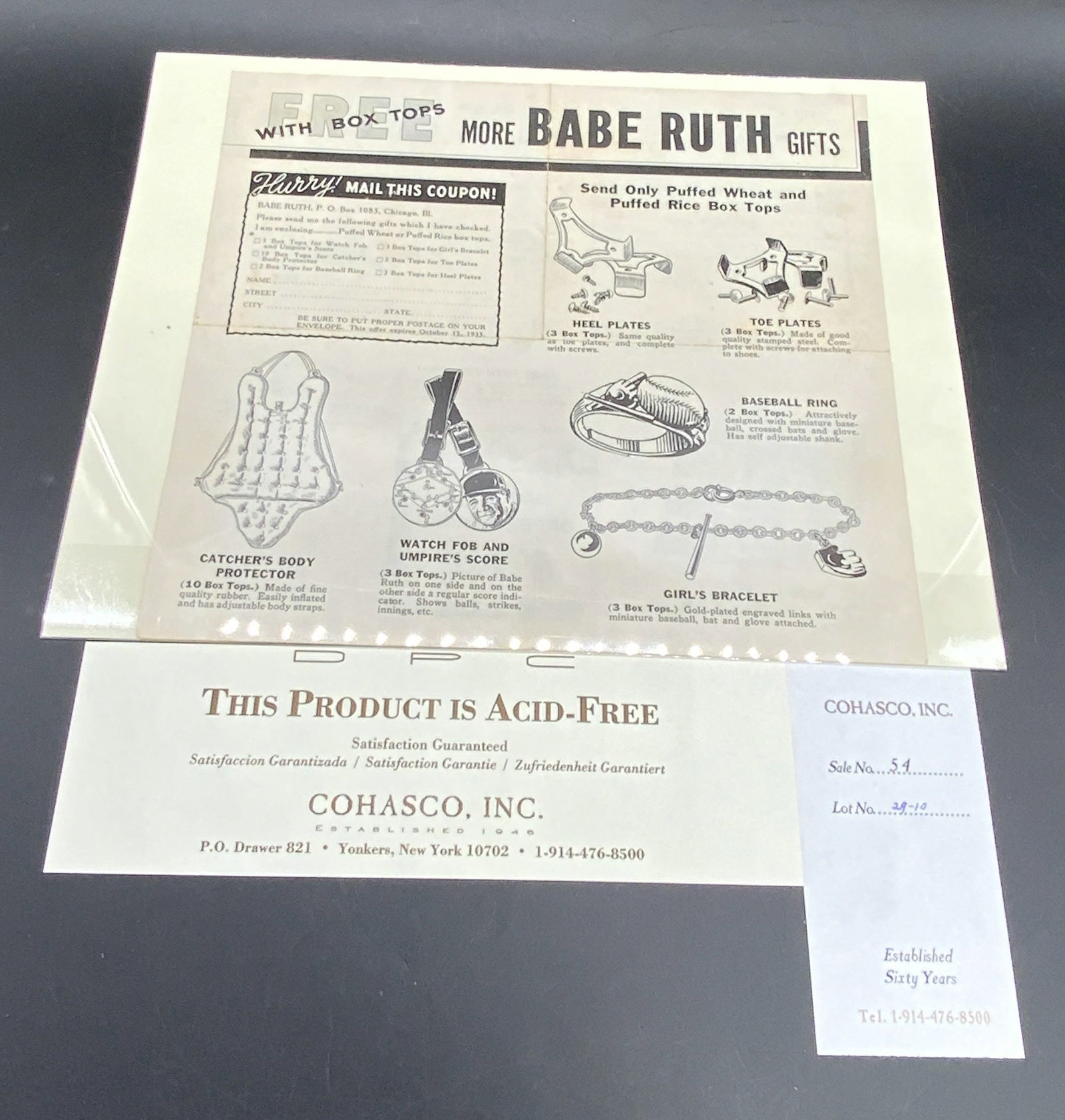 C. 1935 BABE RUTH GIFTS Paper Advertisement (1 of 15)