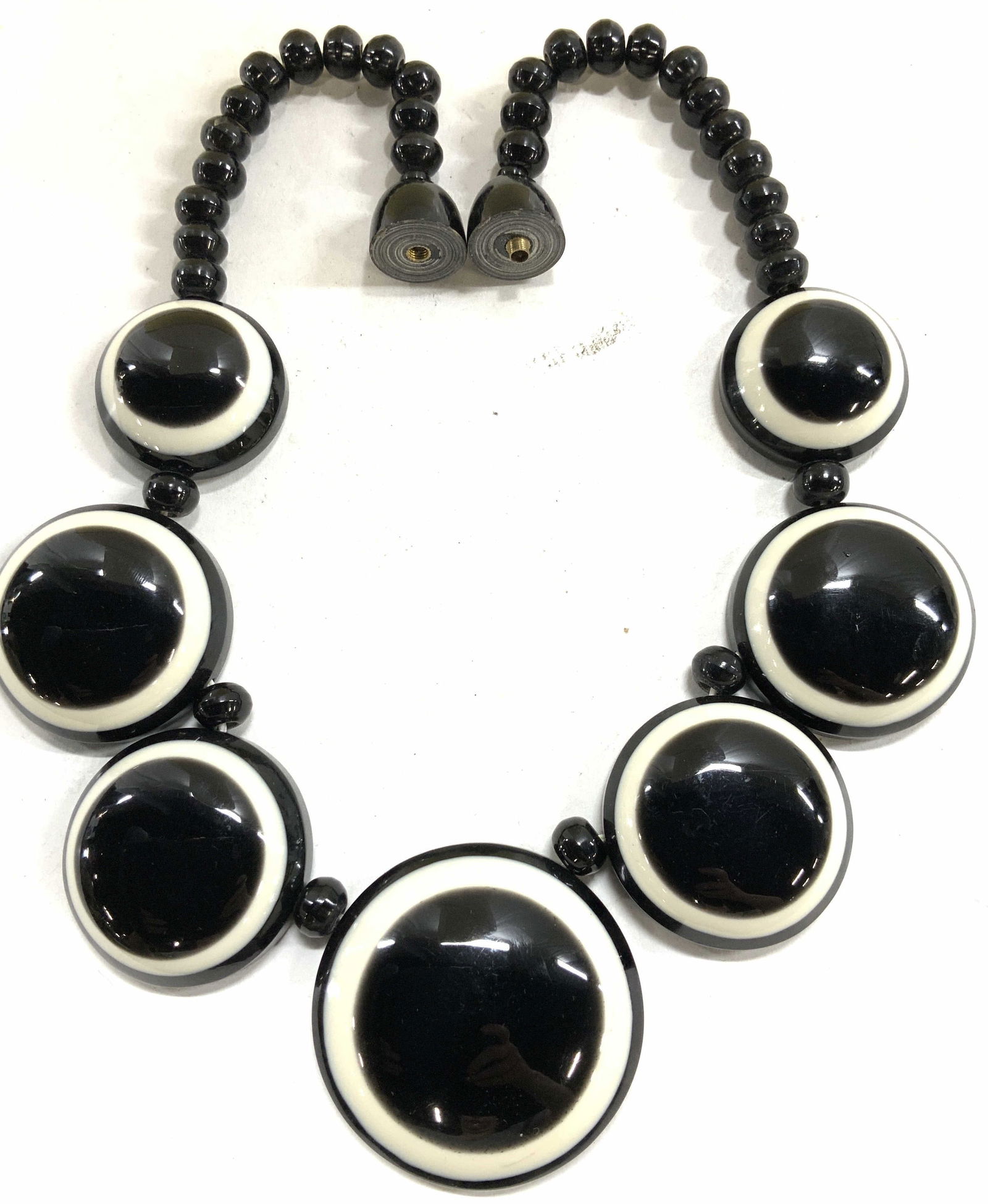 Black and White Resinous Composite Bib Necklace (1 of 7)