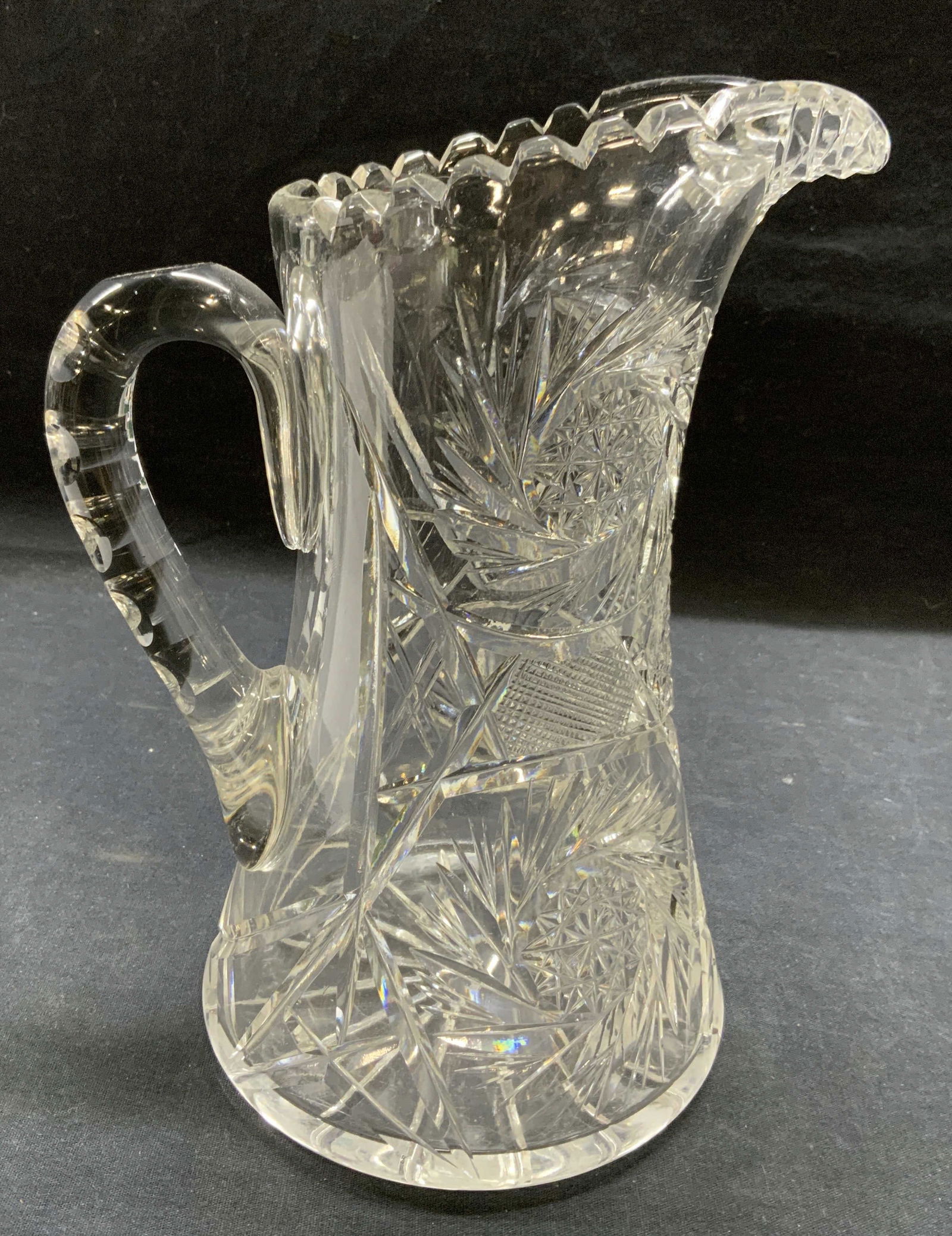 Heavy Cut Crystal Sawtooth Pitcher (1 of 6)