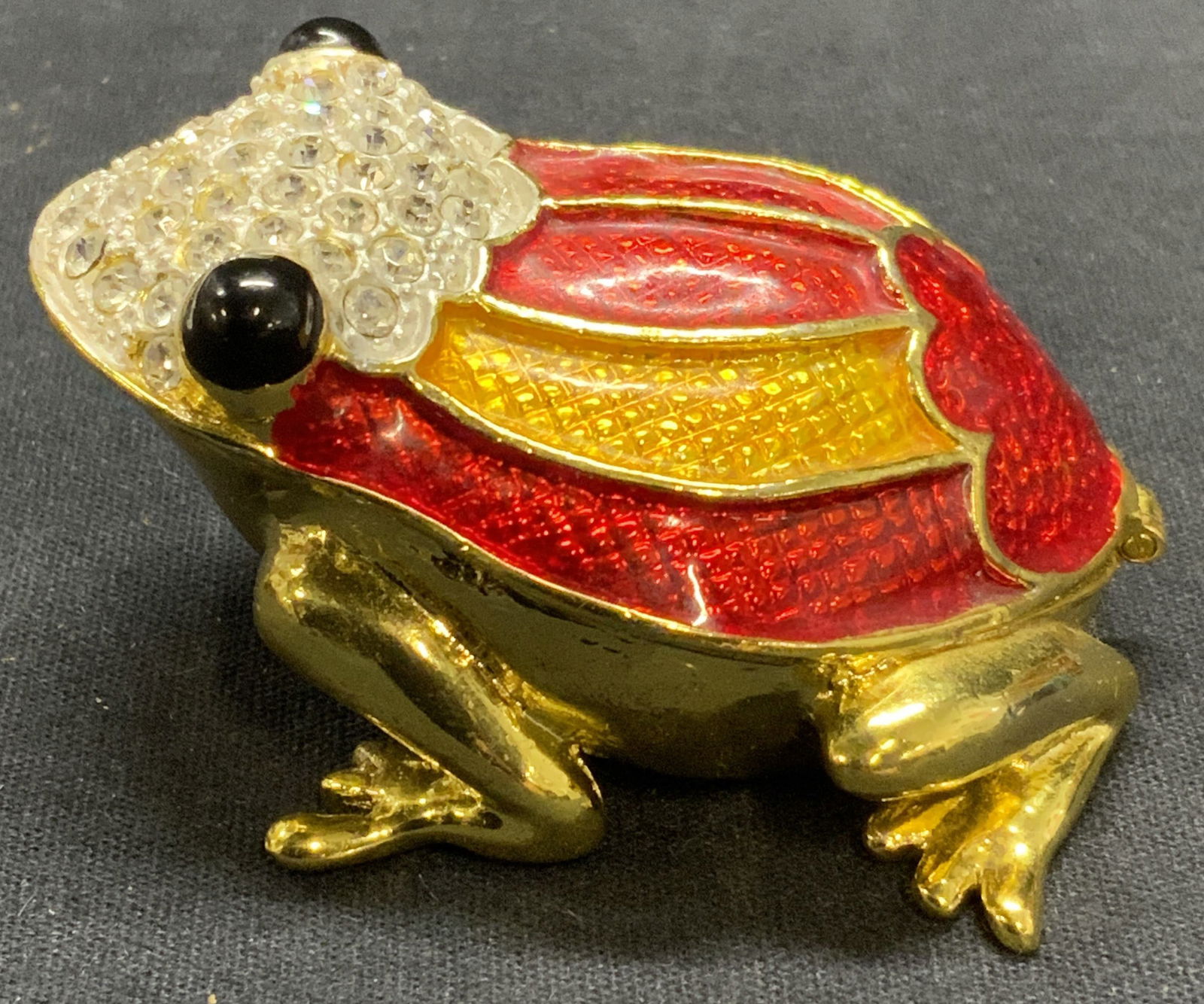 Enameled Crystal Frog Trinket Box (1 of 7)