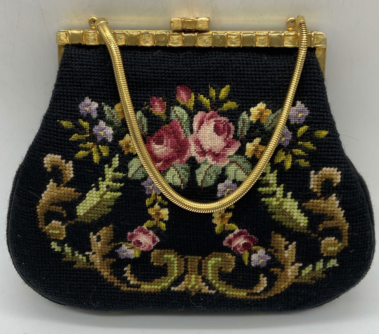 Handmade Needlepoint Floral Handbag (1 of 8)