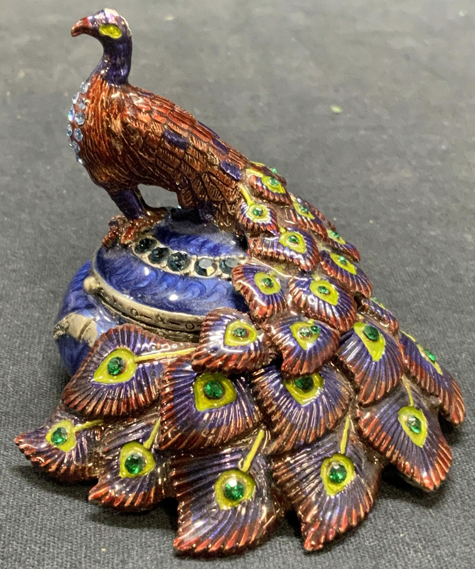 Vuccelli Enameled Crystal Peacock Trinket Box (1 of 6)